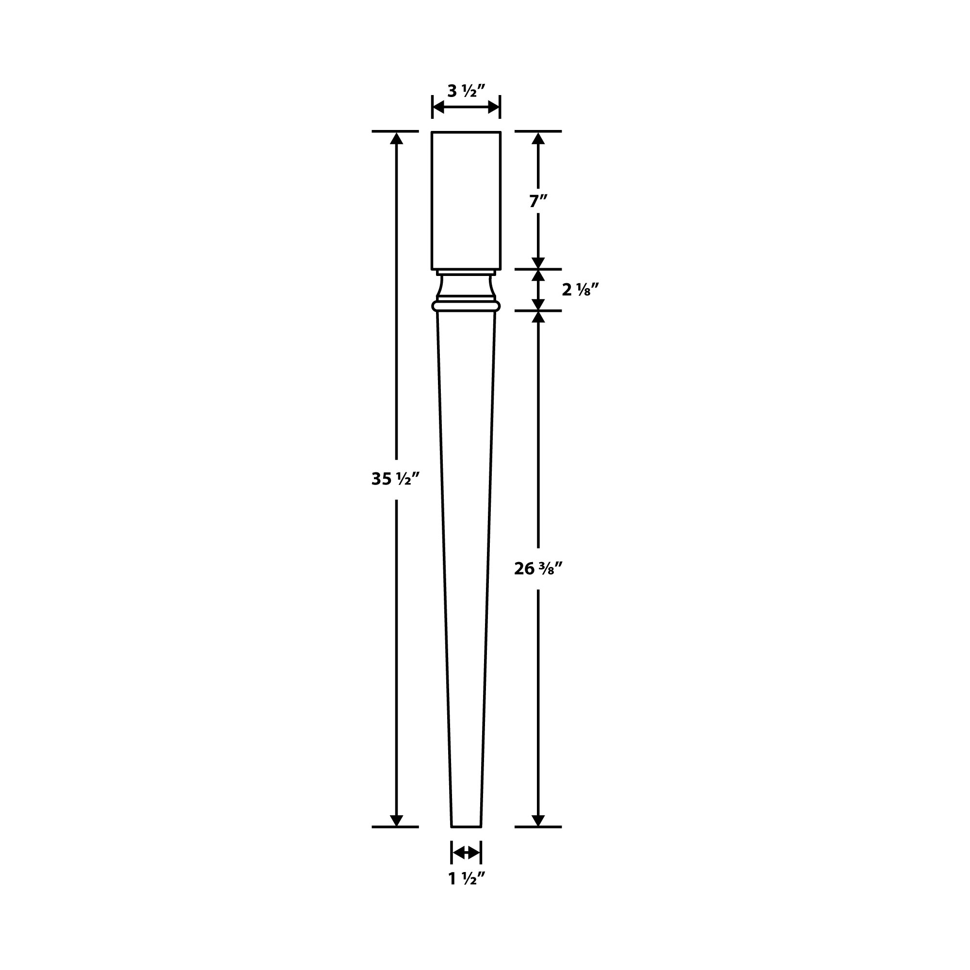 Architectural Products by Outwater ISL-30-OAK Wood-Table-Legs - View #2