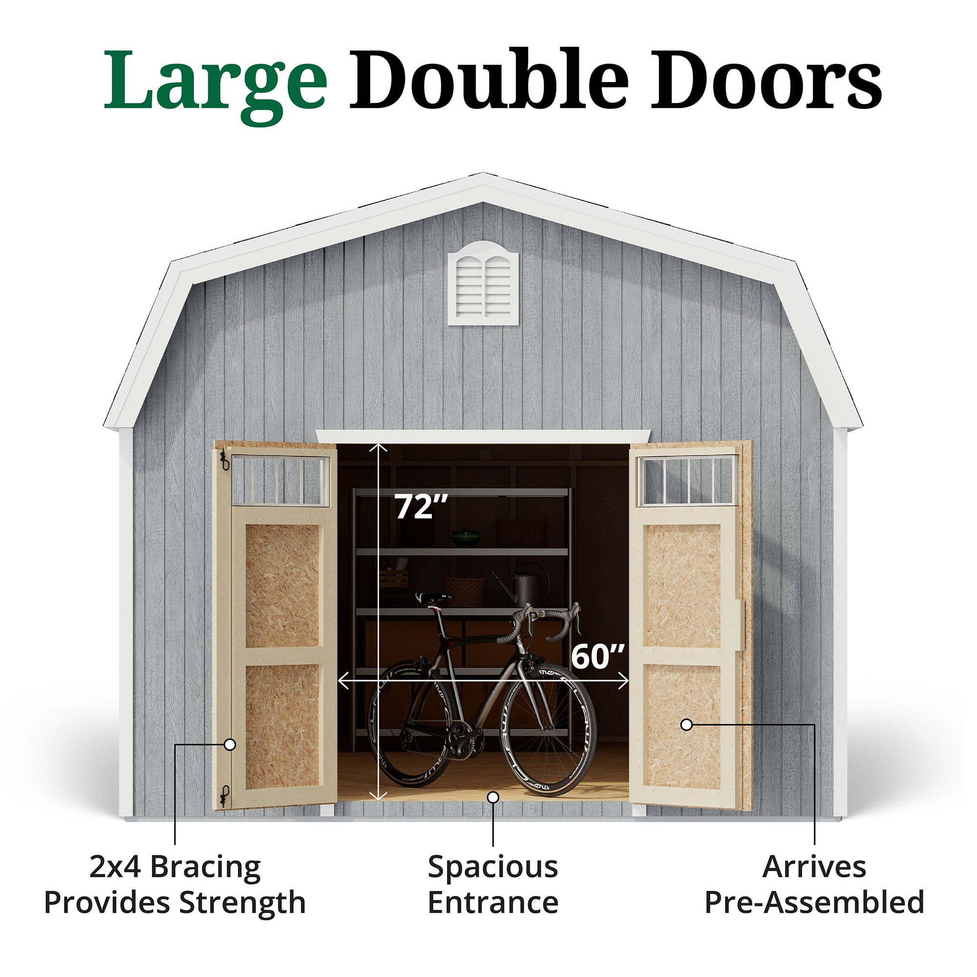Little Cottage Co 12X24 WBCGS-PC-FK Wood-Storage-Buildings - View #4