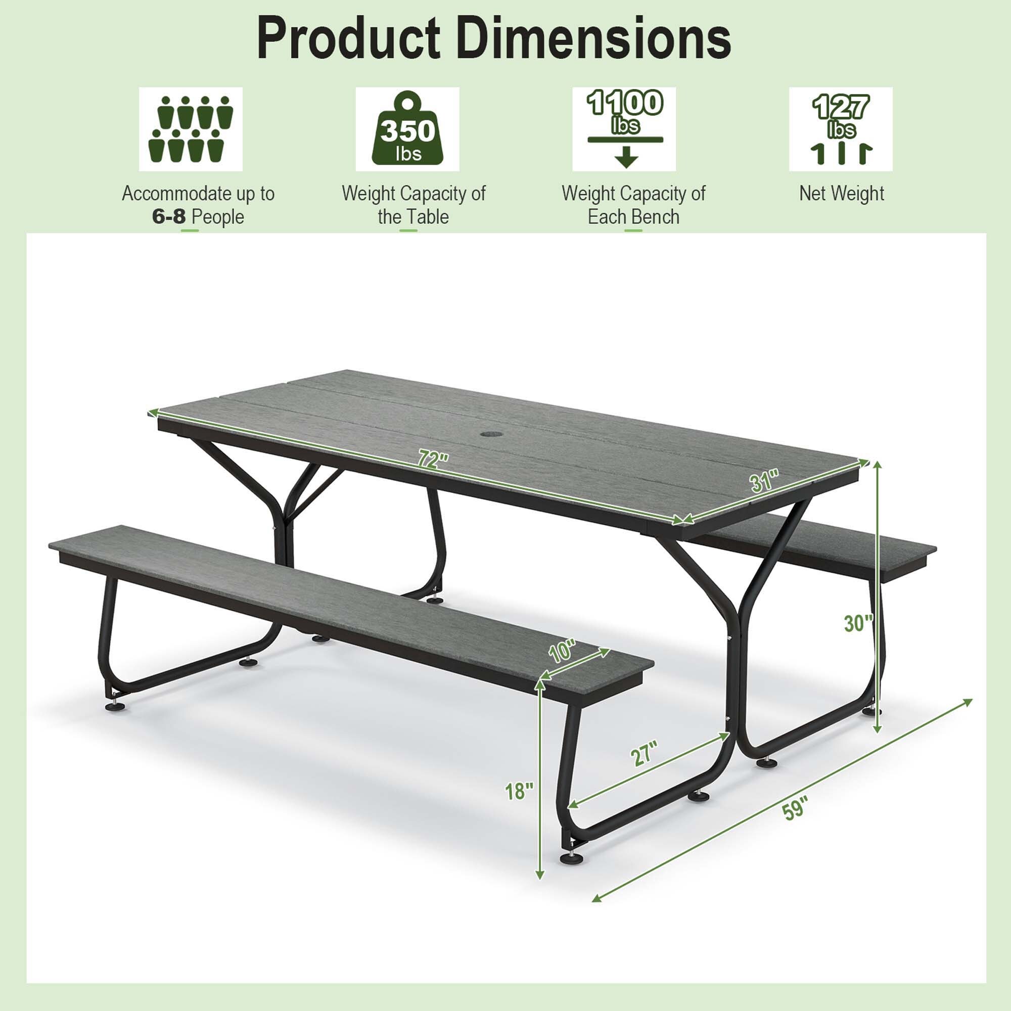 Costway NP11192GR+ benches - View #2