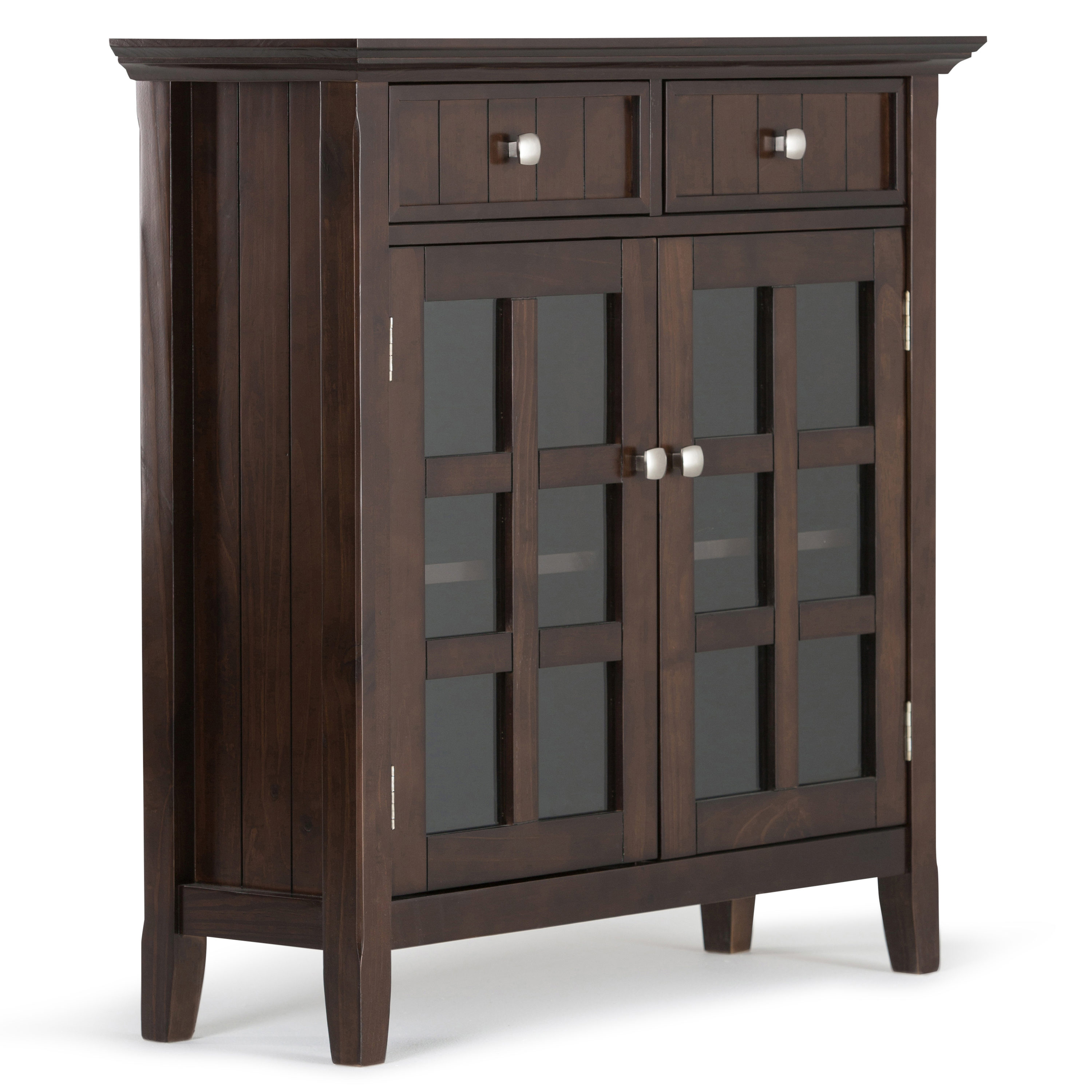 Simpli Home AXCRACA47-BRU Acadian Brunette Brown Transitional Wood Media Cabinet