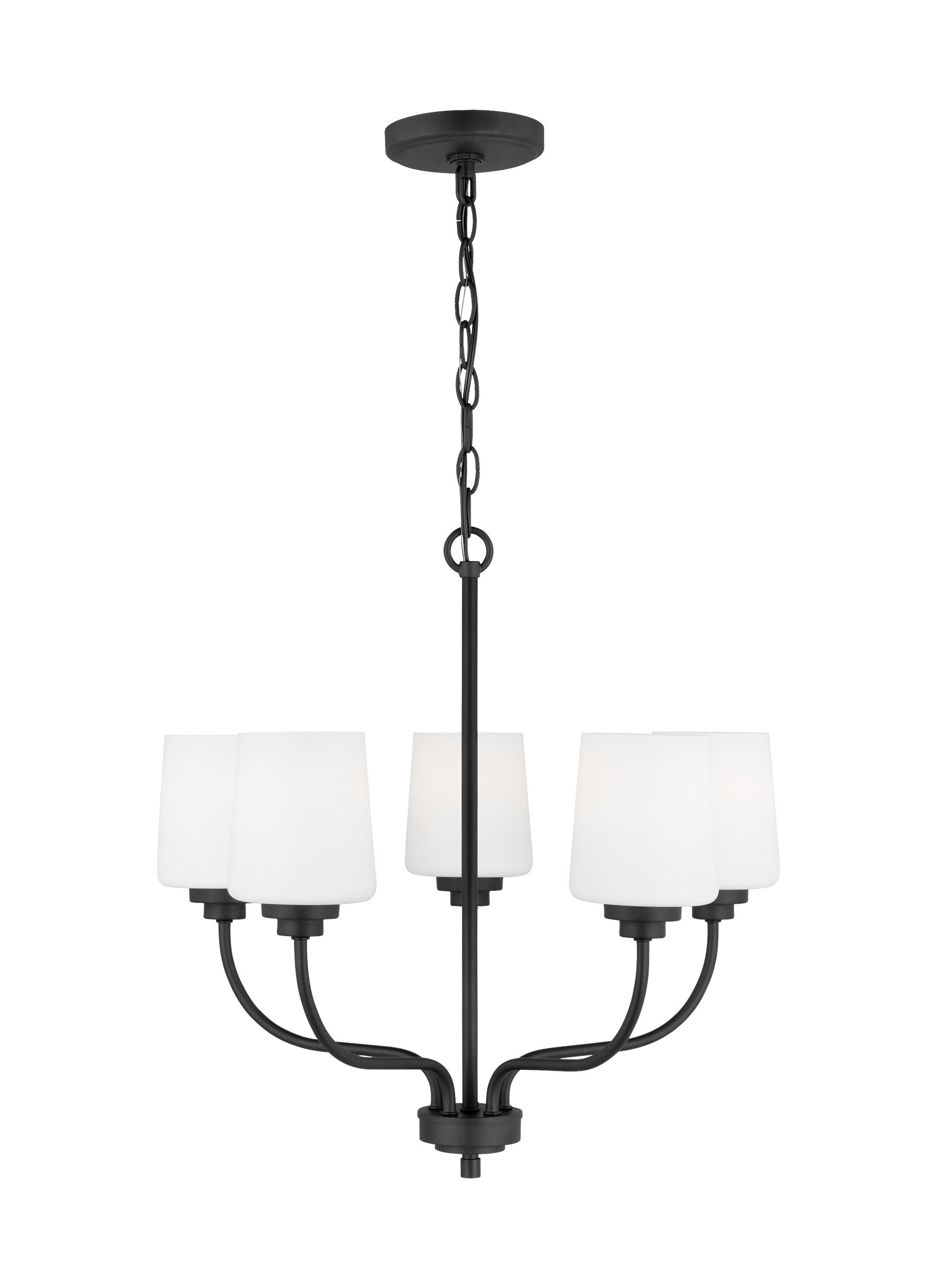 Generation Lighting 3102805EN3-112 Windom 5 -Light Black Traditional For Use in Bedrooms, Dining Rooms, Foyers, Living Rooms Chandelier
