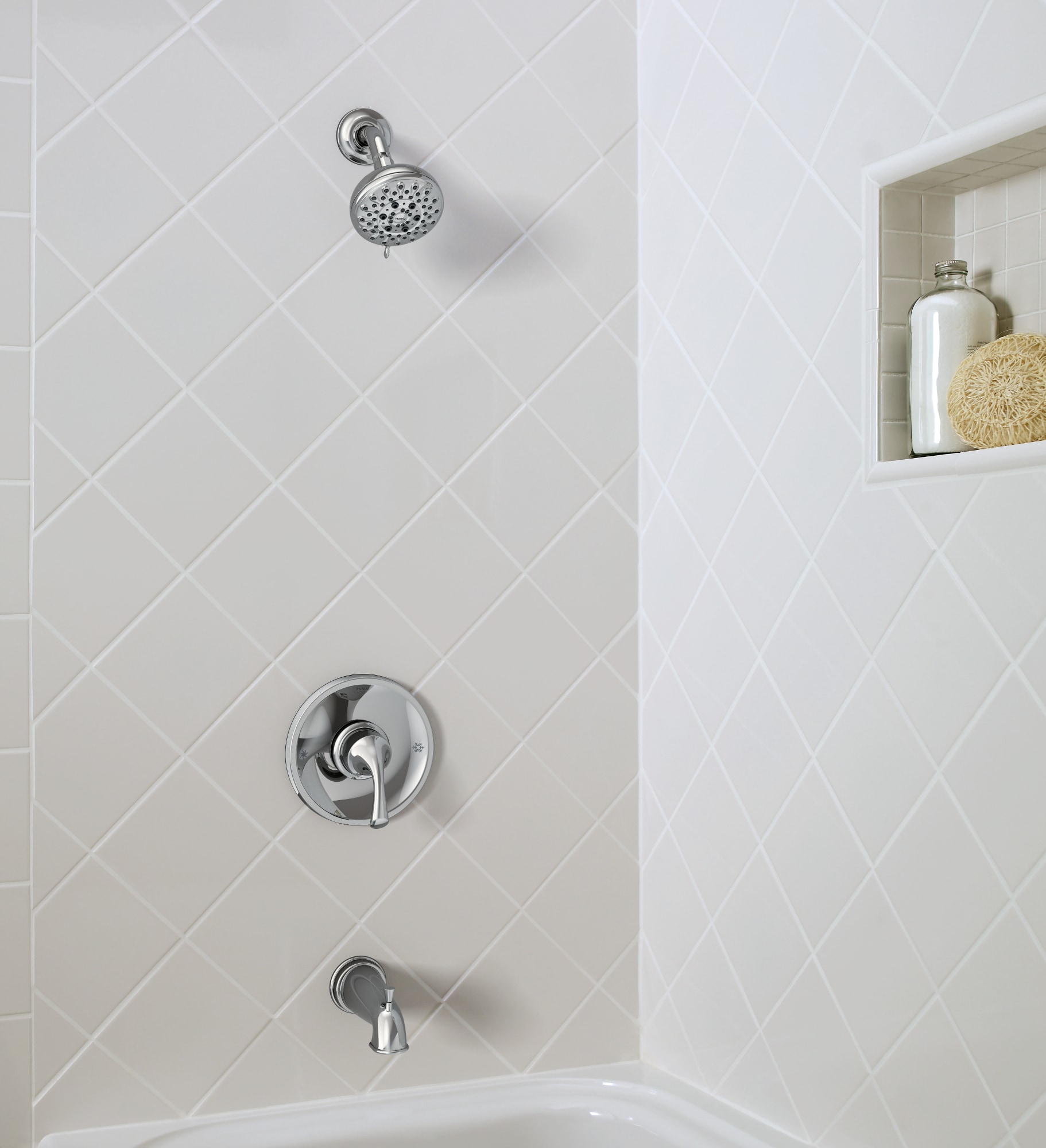 Idora Chrome Wall Mounted Tub and Shower Set
