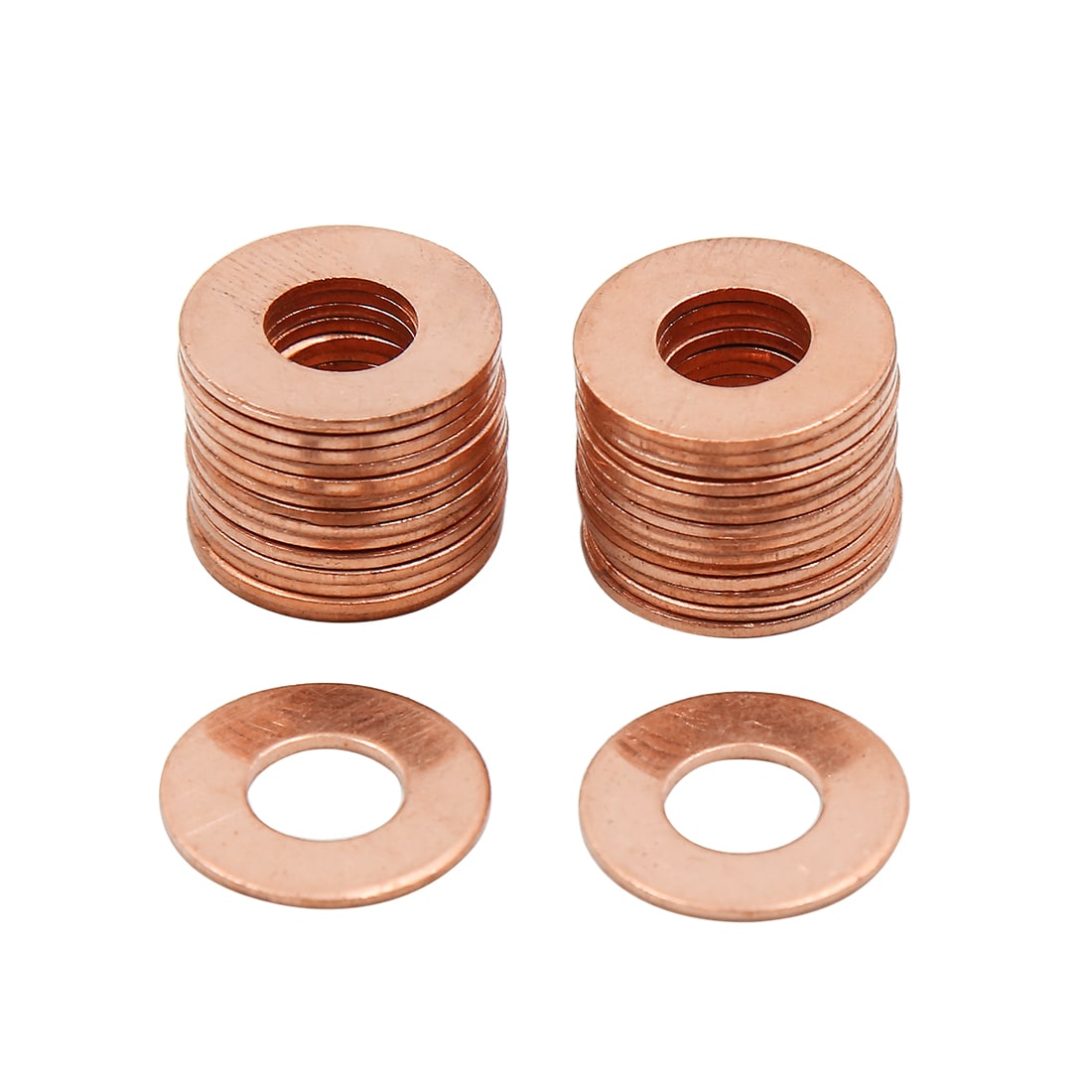 Unique Bargains 30pcs M8 x 18mm x 1mm Copper Flat Washer Sealing Gasket Ring for Screw Bolt Nut
