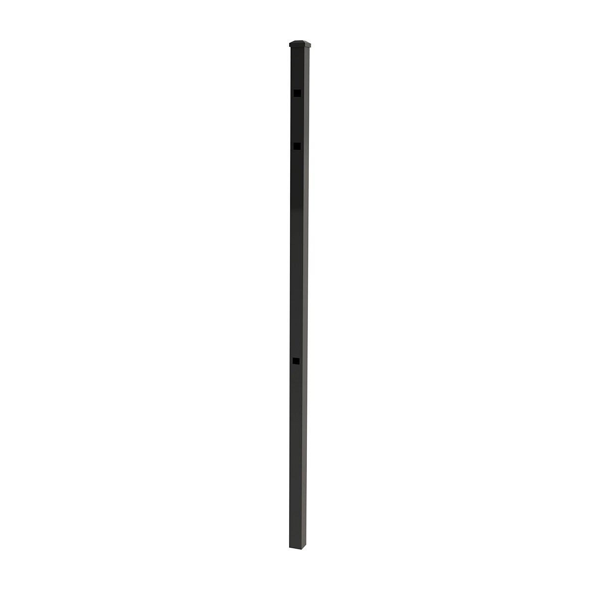 Ironcraft 2-in W Black Powder Coat Aluminum Flat-top Yard End Fence Post