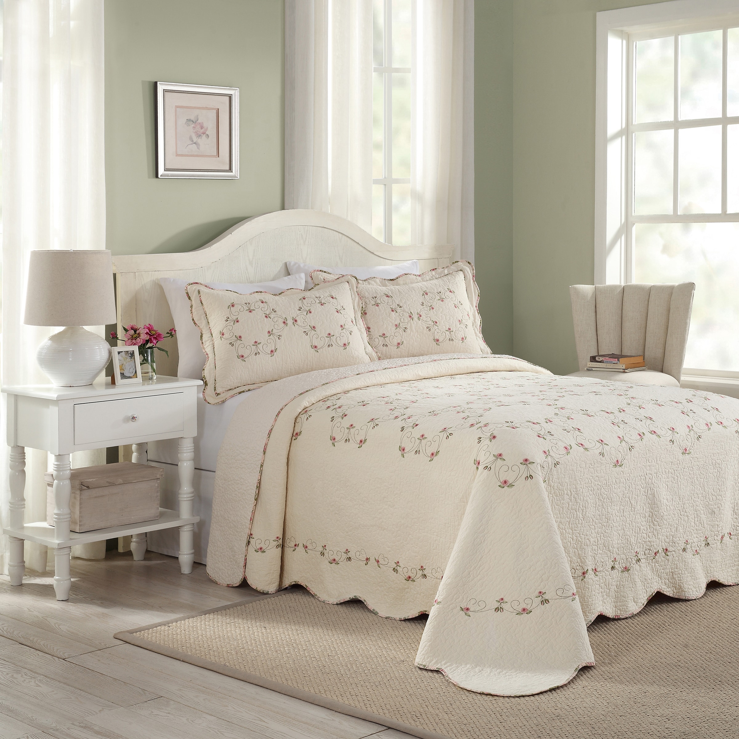 Modern Heirloom Felisa Bedspread Multi Floral Queen Bedspread Cotton ...