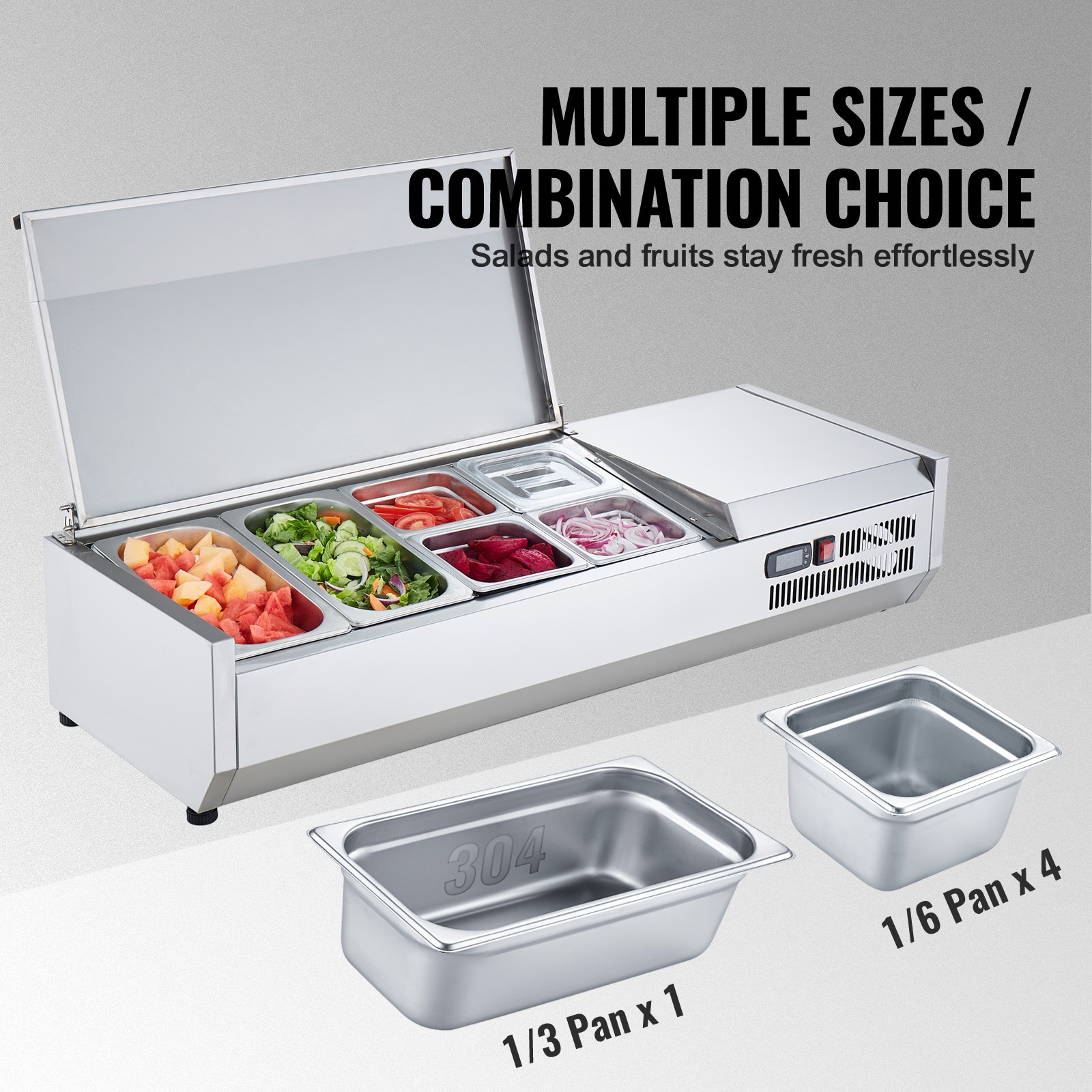 VEVOR DGBXGLZ48110VYTQTV1 Refrig-Prep-Tables - View #4