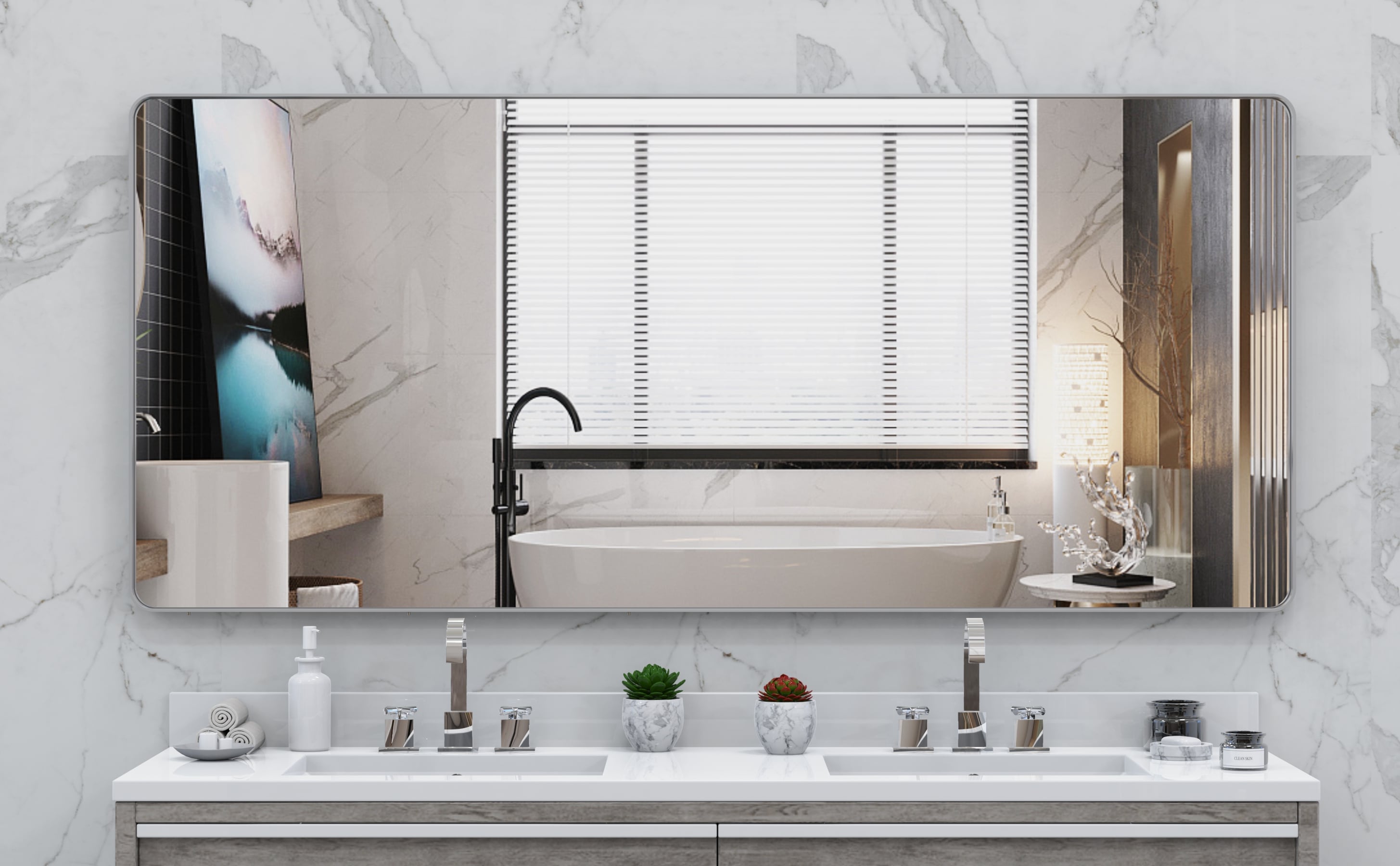 Forclover MF03GI-ME08 Framed-Bath-Mirrors - View #9