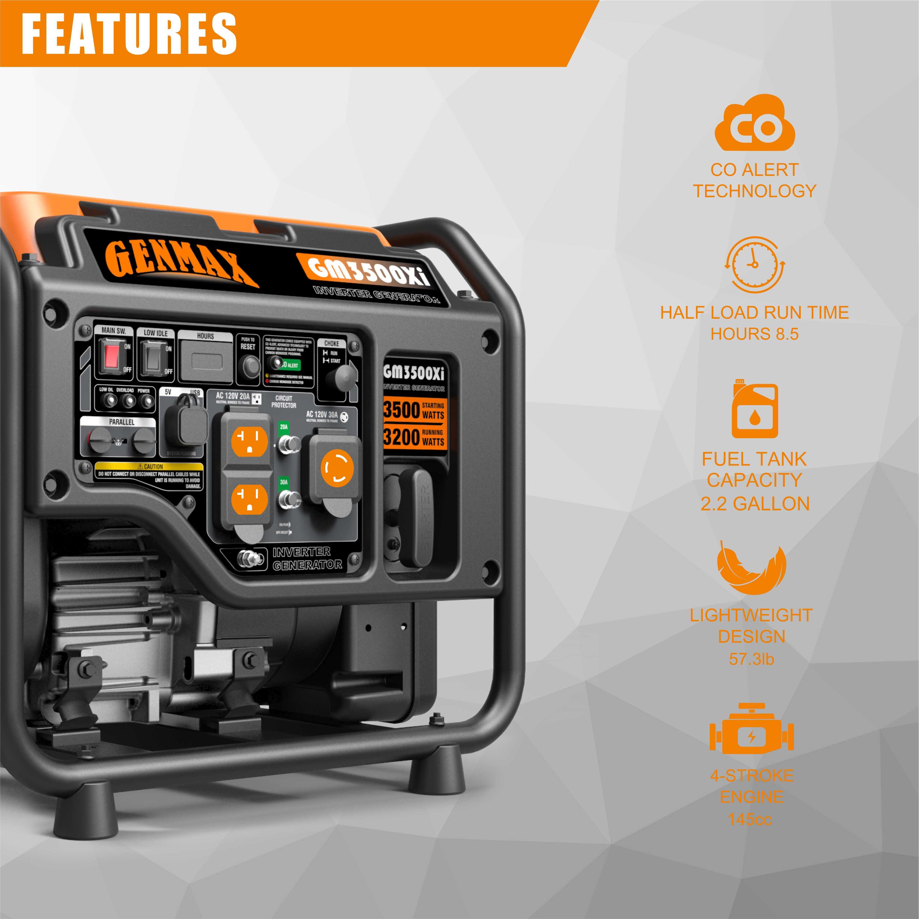 GENMAX GM3500XI Inverter-Generators - View #3
