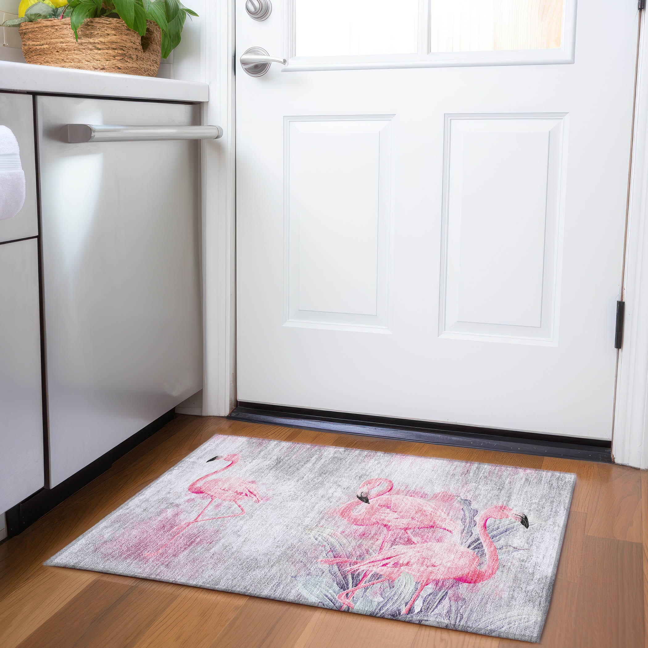 Addison Rugs AMF197PI20X30 Mayfield AMF197PI 2 x 3 (ft) Loomed Polyester Pink Rectangular Indoor Geometric Machine washable Area rug
