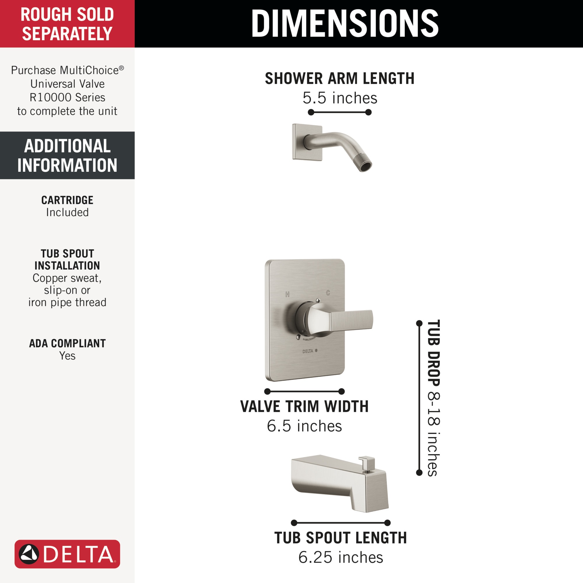 Delta T14437-SSLHD Tub-Shower-Faucets - View #2