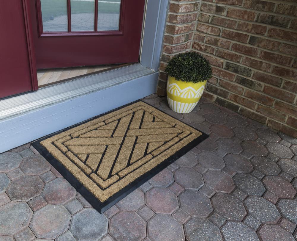 Entryways 1-1/2-ft x 2-1/2-ft Natural Coir Rectangular Outdoor Door Mat ...