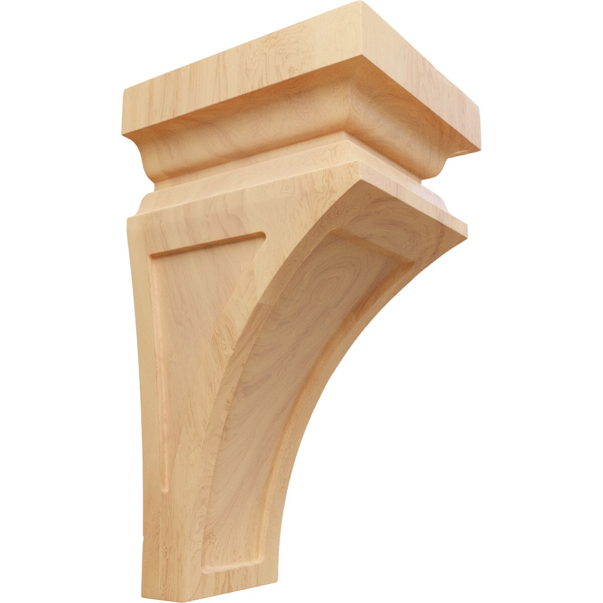 Ekena Millwork CORW06X06X12NERO 6-in x 6.75-in x 12-in Unfinished Red oak Wood Paintable/Stainable Corbel