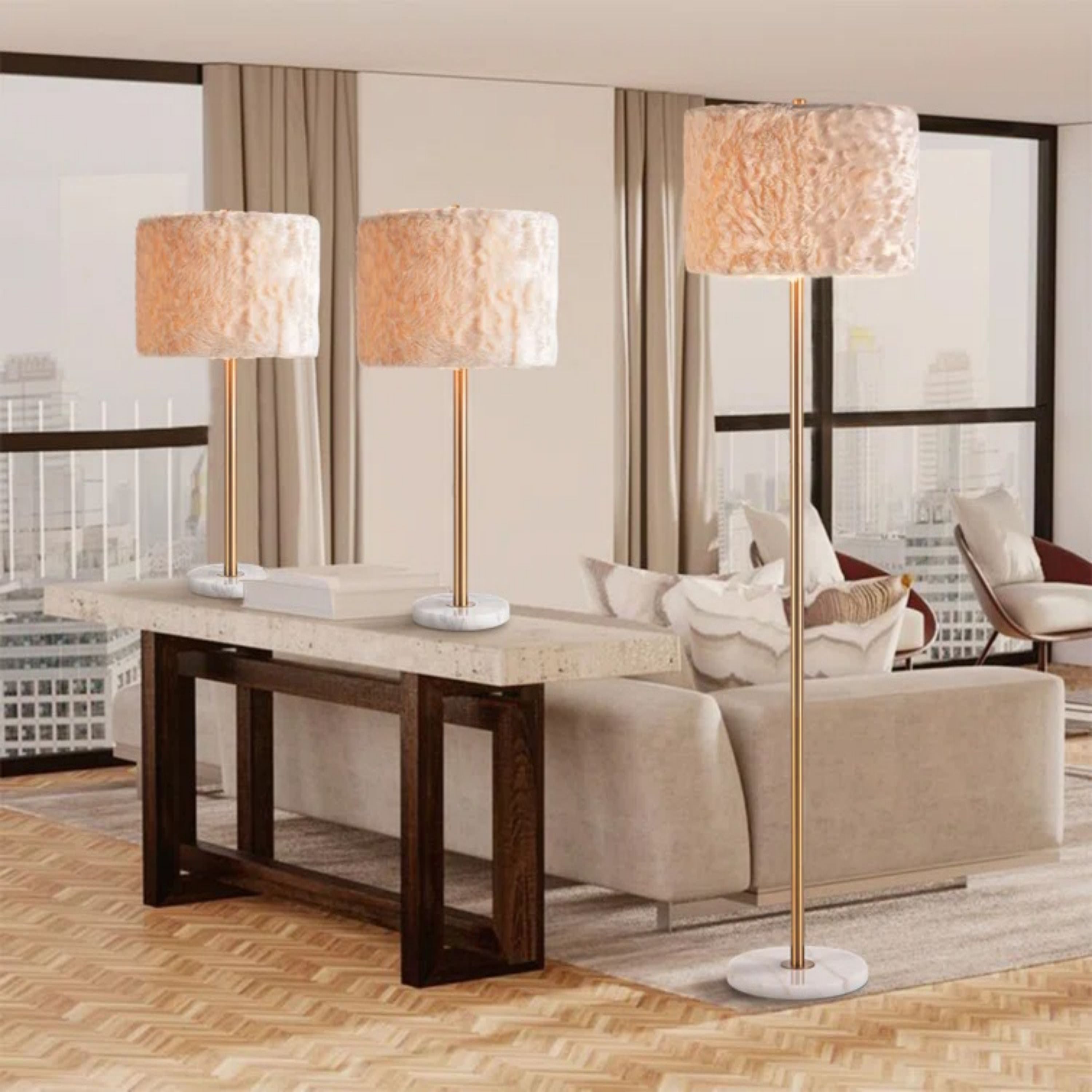 LTMATE LSMP1004 JAZAVA Glam Medium base (E-26) Lamp Set with Multiple colors/finishes Shades
