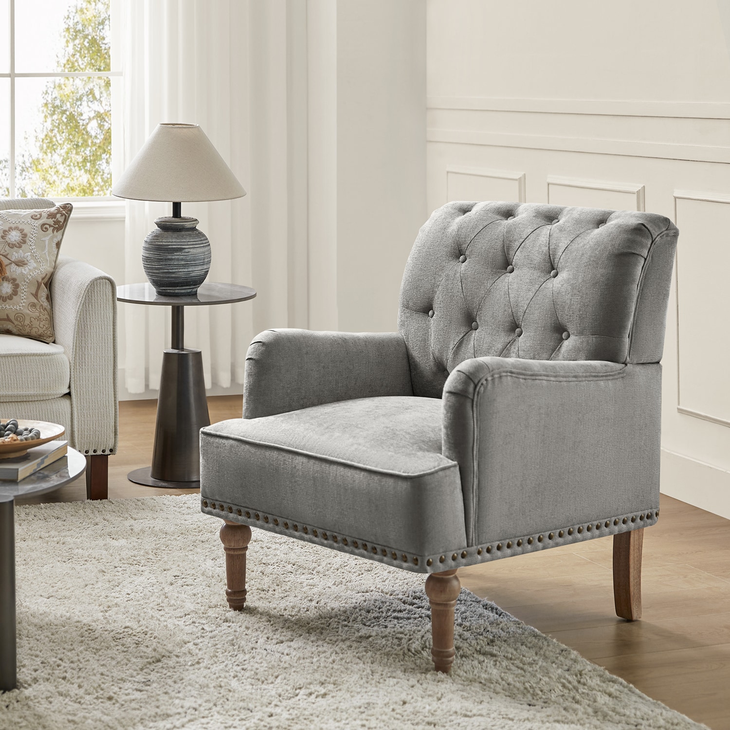 14 Karat Home CHM0384-PEWTER Casual PEWTER Accent Chair