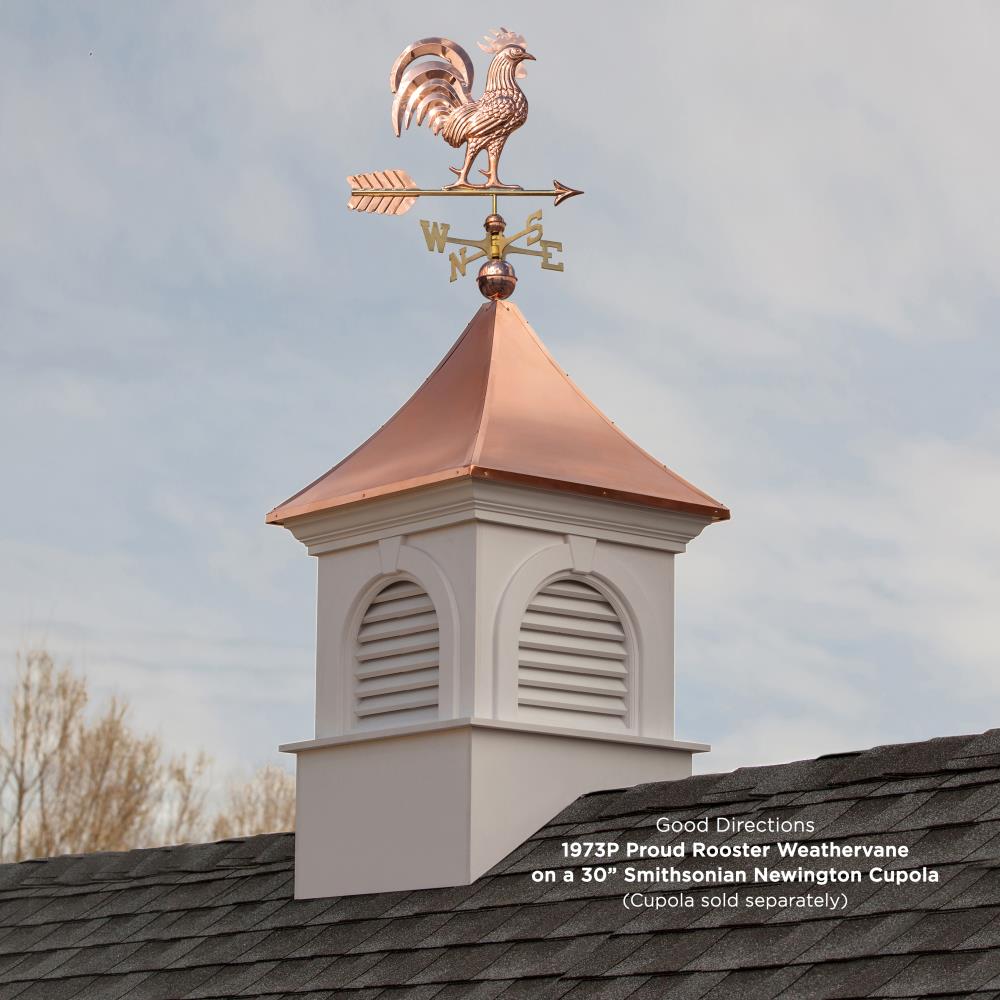 Good Directions Copper Roof-Mount Rooster Weathervane in the ...