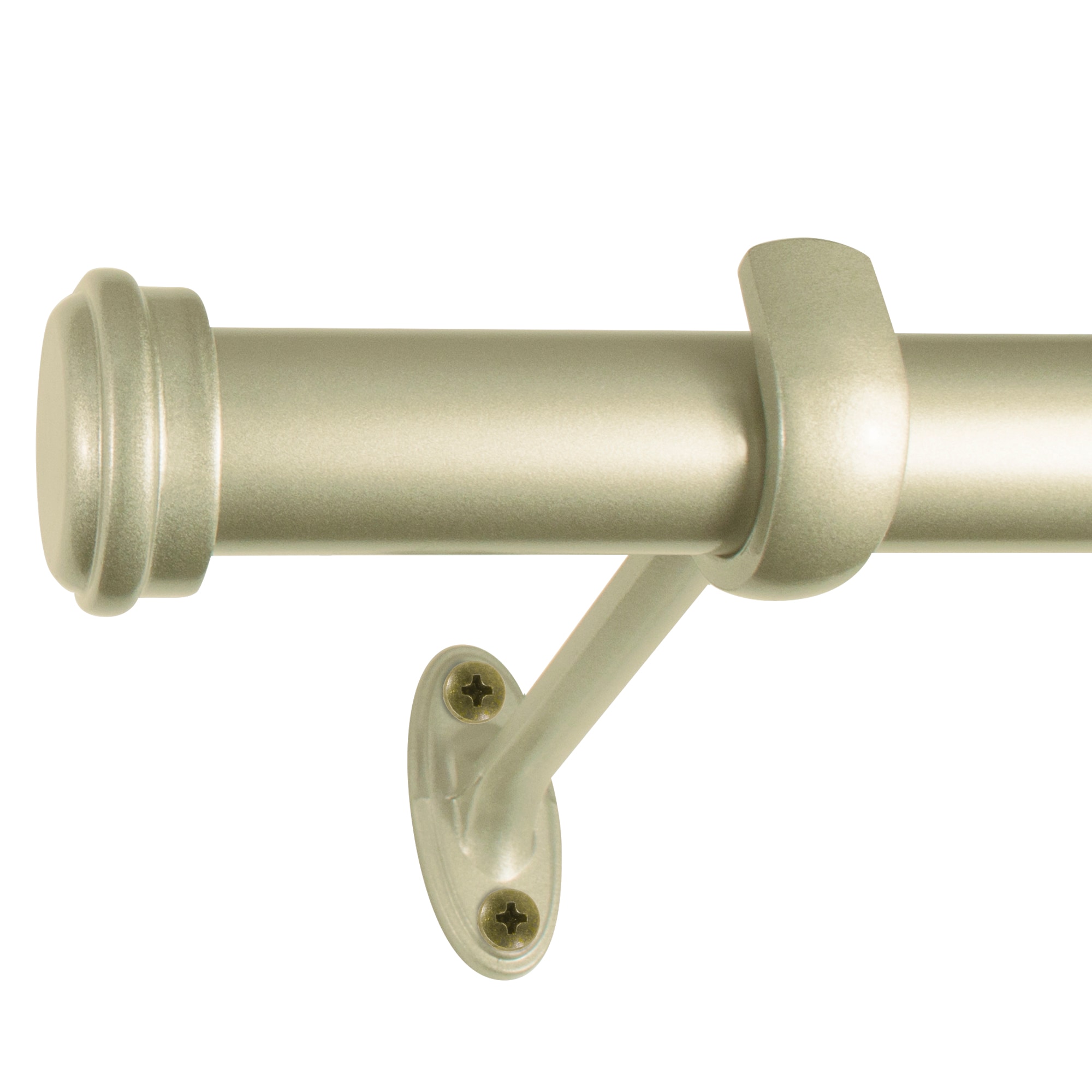 Decopolitan 27941-36LG 36-in to 72-in Light Gold Steel Single Curtain Rod with Finials