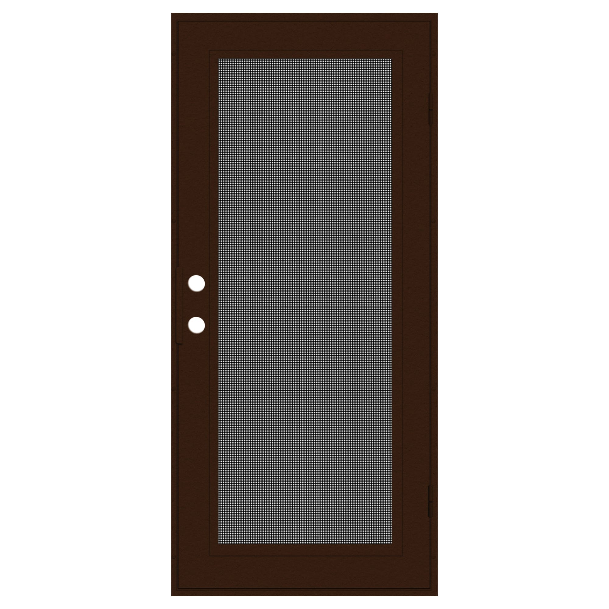 TITAN 3S0000CL1CP00A Full View Premium Aluminum Security Door 30-in x 80-in Copper Aluminum Surface mount Left-hand outswing Security Door with Black Screen and Double bore