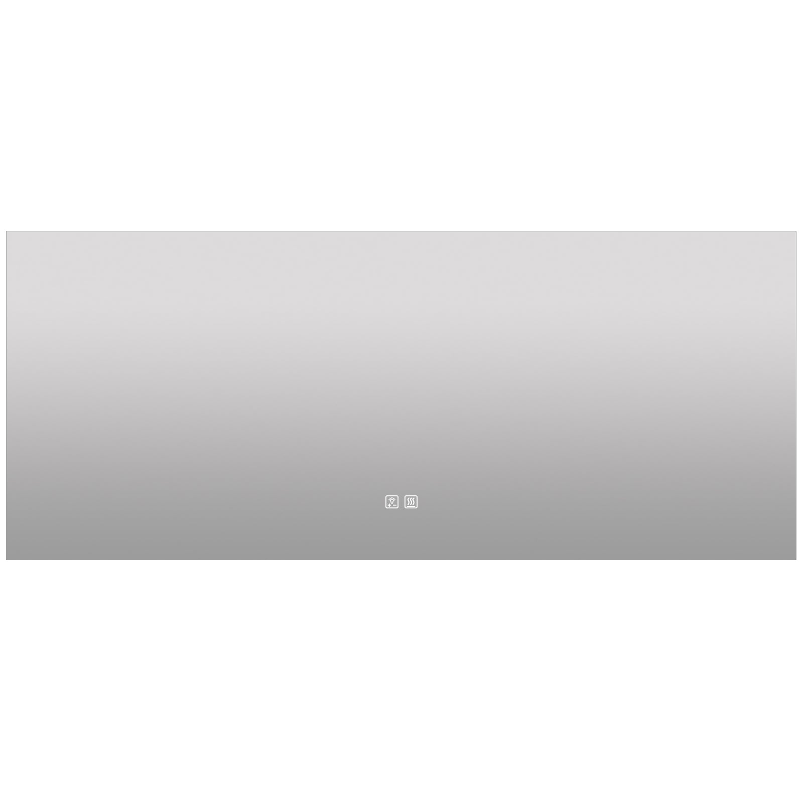 FurniFusion MA047230TD-OL 72-in x 30-in Polished Frameless Rectangle Dimmable LED Lighted Fog Free Bathroom Vanity Mirror ( Silver )