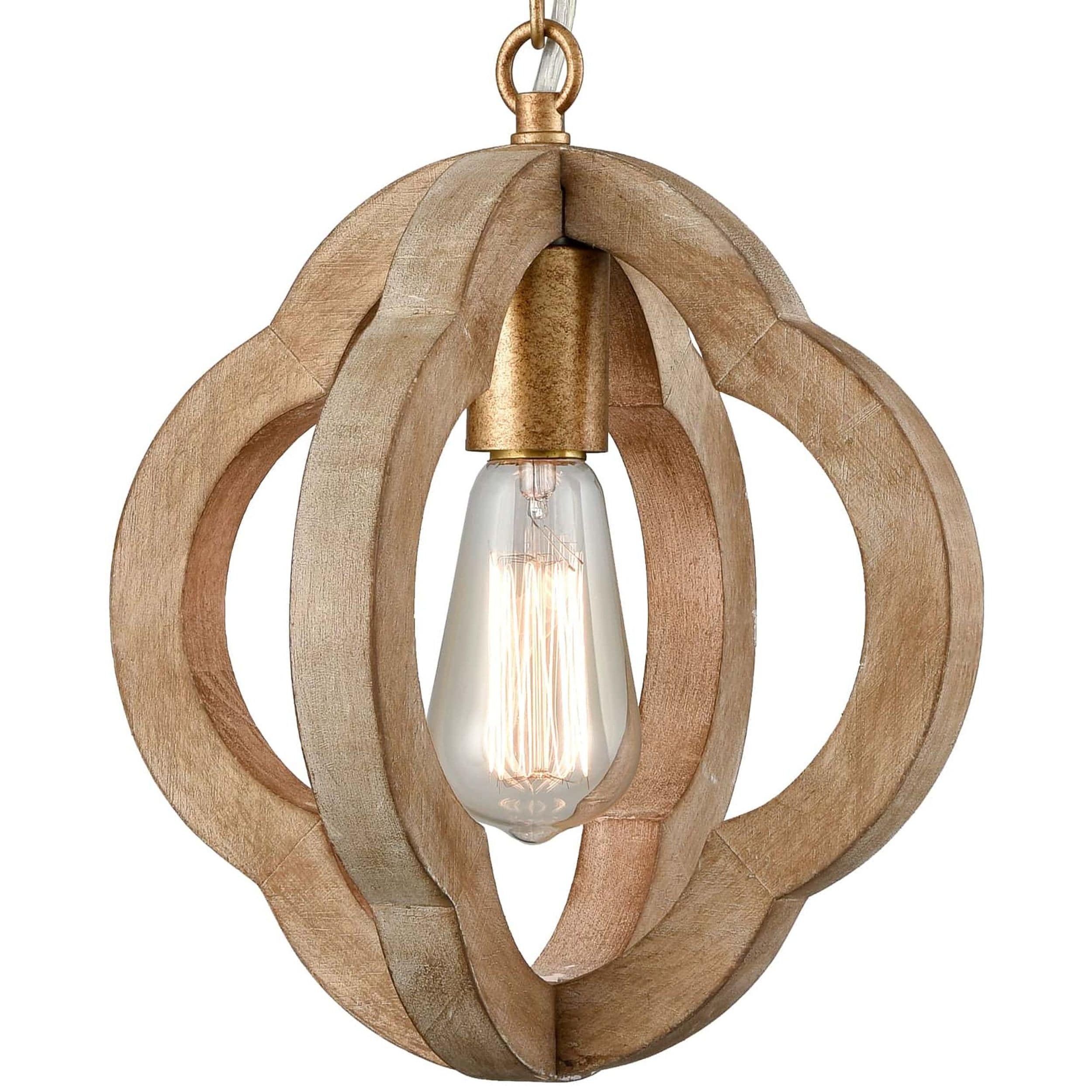 Claxy XT-M5312DU-Z Rustic/Industrial 1 -Light Rusty Gold Farmhouse Globe Mini Hanging Pendant light