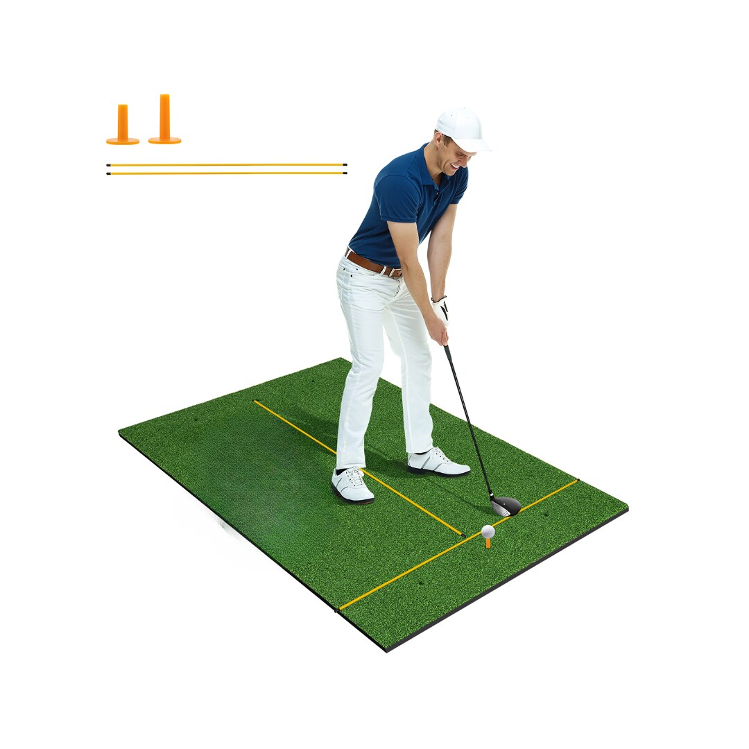 Slickblue - Golf Practice Mat Thick EVA Foam Non Slip Indoor Outdoor Swing Training 5 x 3 Feet Gr...