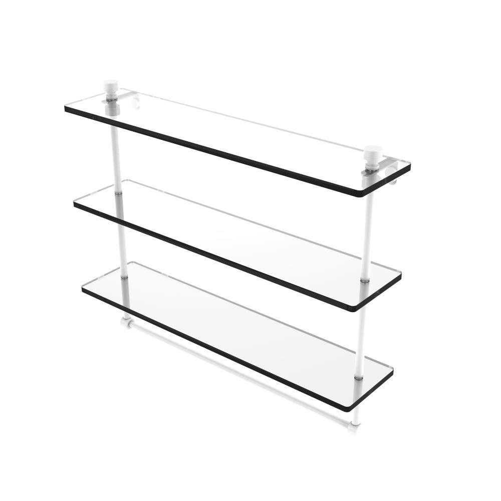Allied Brass FT-5/22TB-WHM Foxtrot Matte White 3 -Tier Wall mount Bathroom Shelf ( 22-in x 18-in x 5-in )