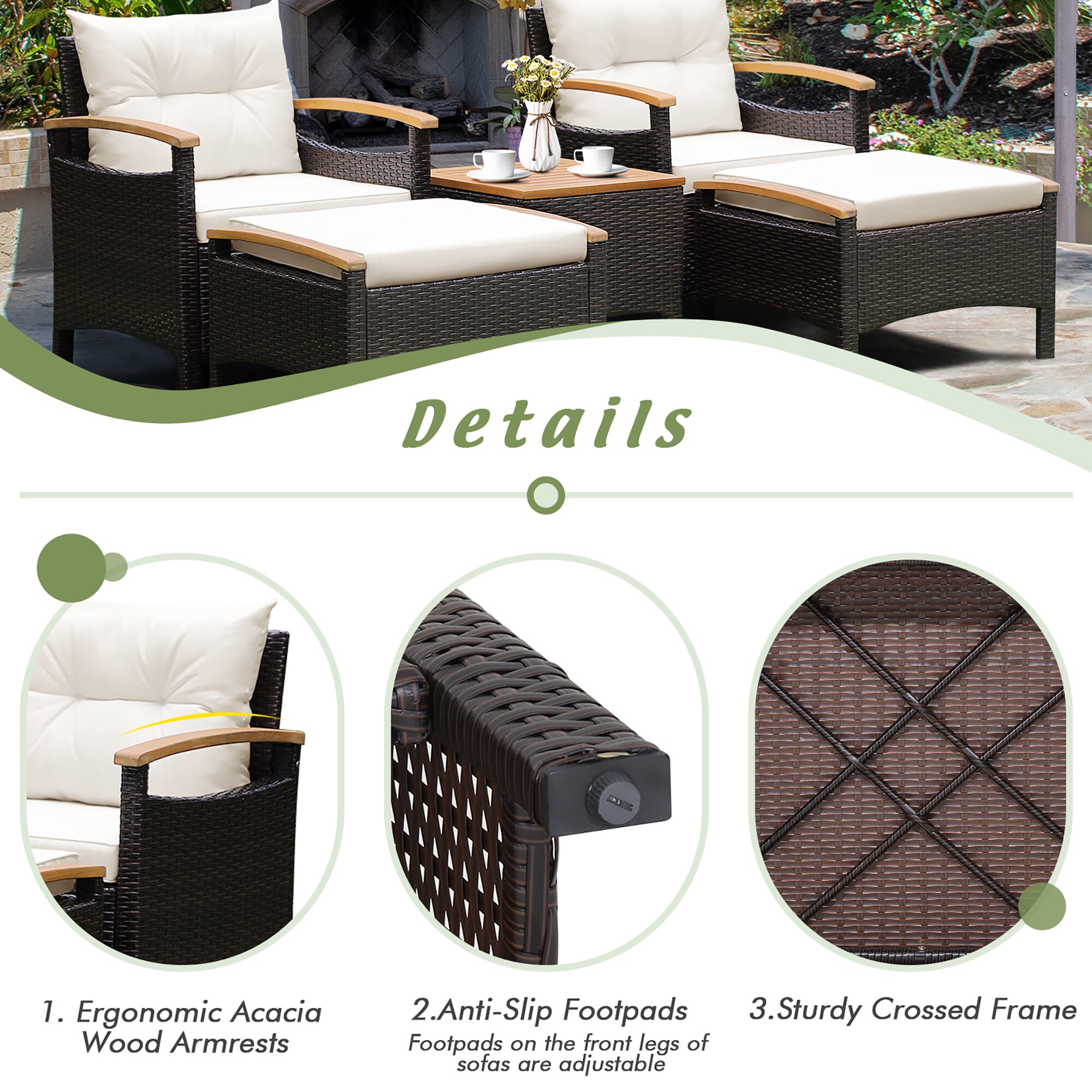 Forclover HYFW-449BE+ Patio-Conversation-Sets - View #5