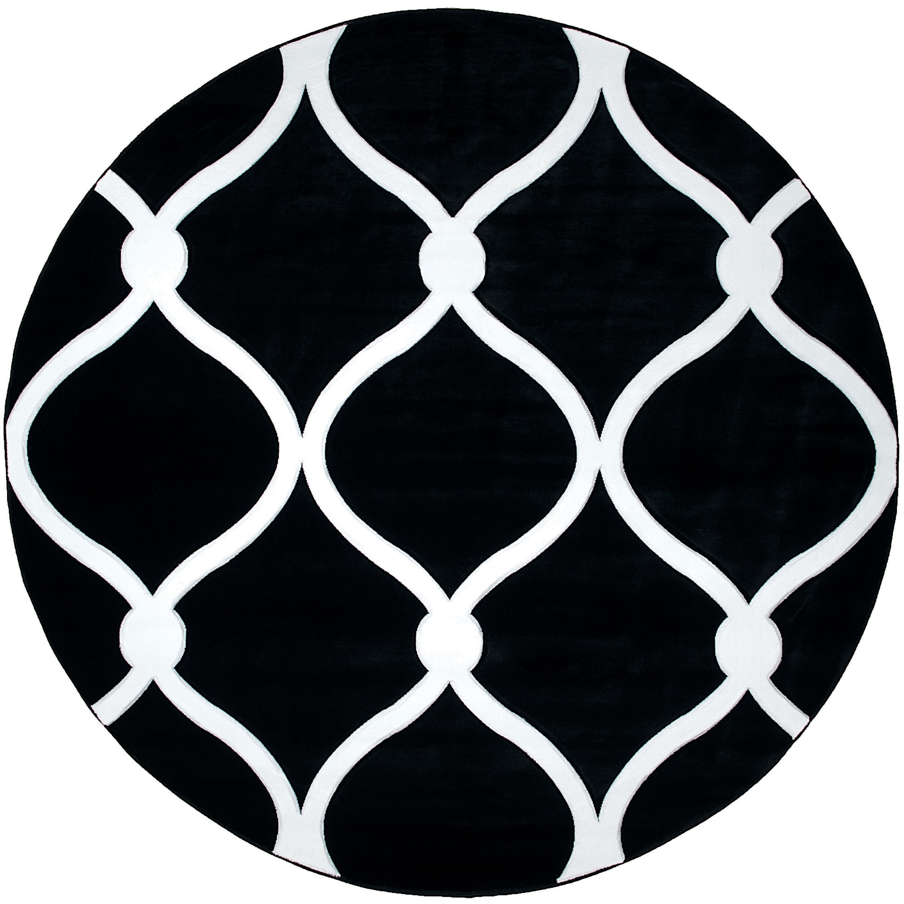 United Weavers Of America 2050 11570 88R Bristol 8 x 8 (ft) Polypropylene Black Round Indoor Trellis Area rug