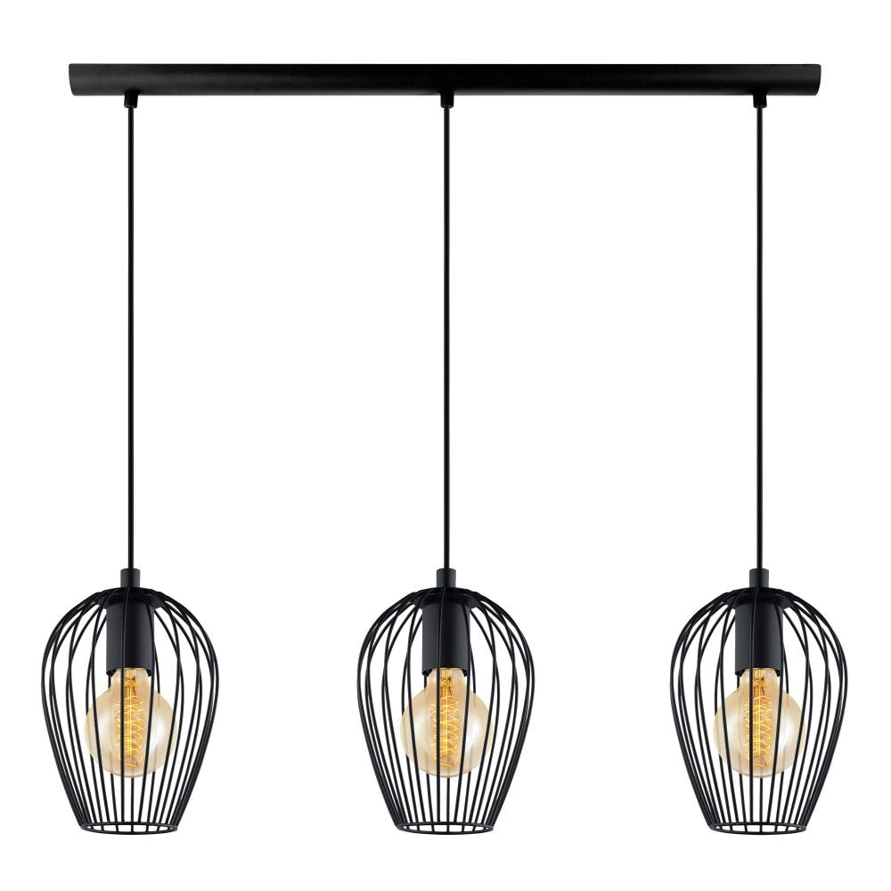 zoom stap Stewart Island EGLO Newtown 3-Light Matte Black Modern/Contemporary Dome Kitchen Island  Light in the Pendant Lighting department at Lowes.com