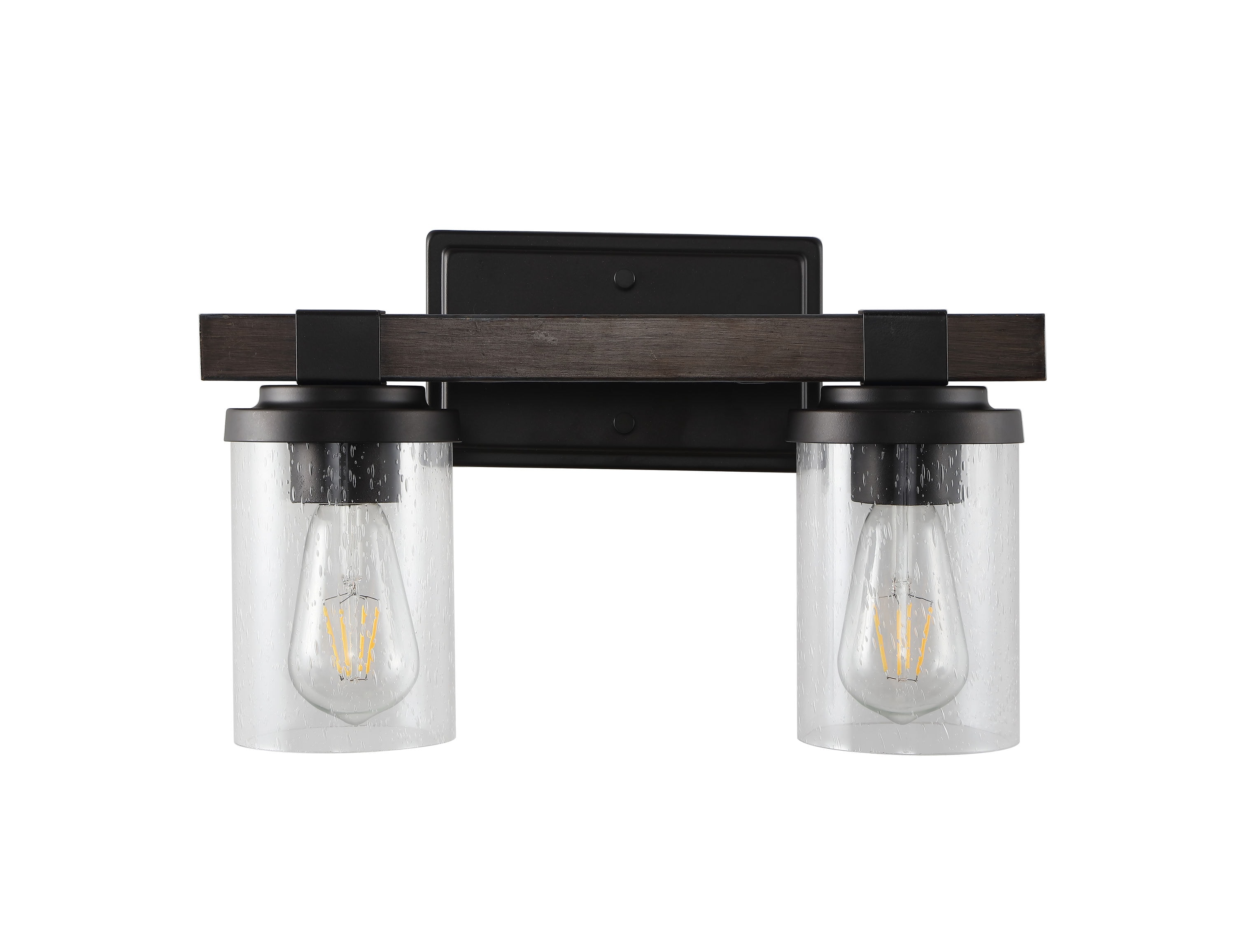Bungalow 15" Oil-Rubbed Bronze Glass Vanity Light