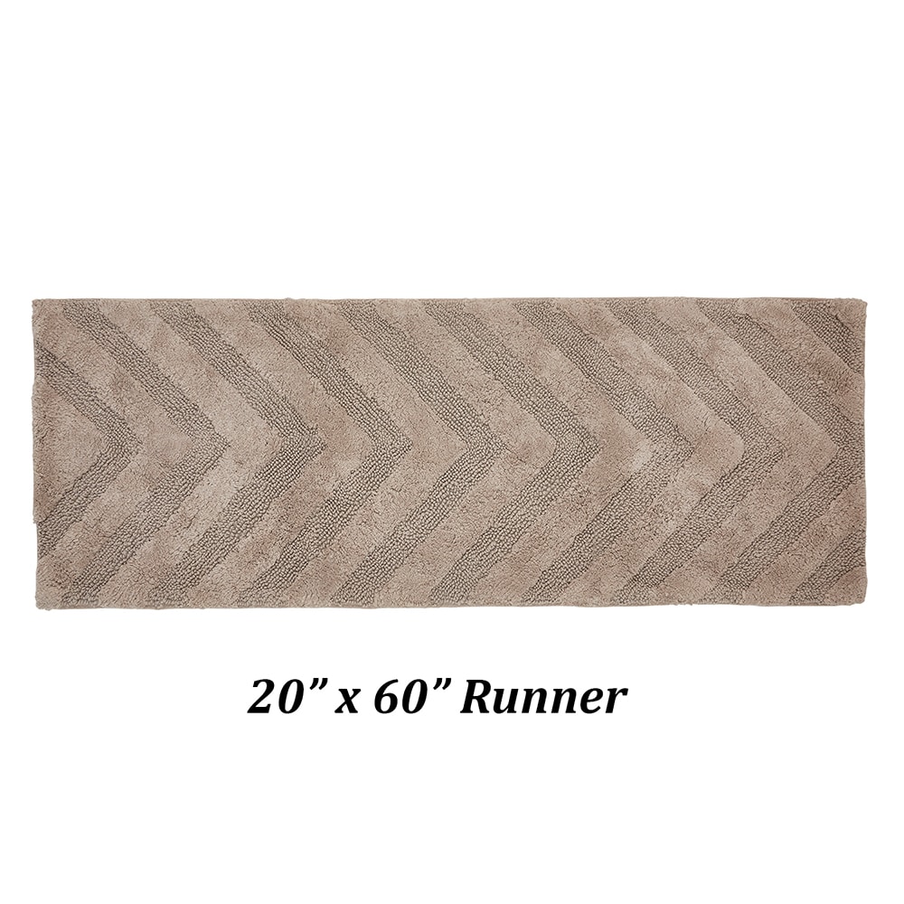 Hugo Beige Cotton Tufted Non-Slip Bath Runner Rug 20" x 60"
