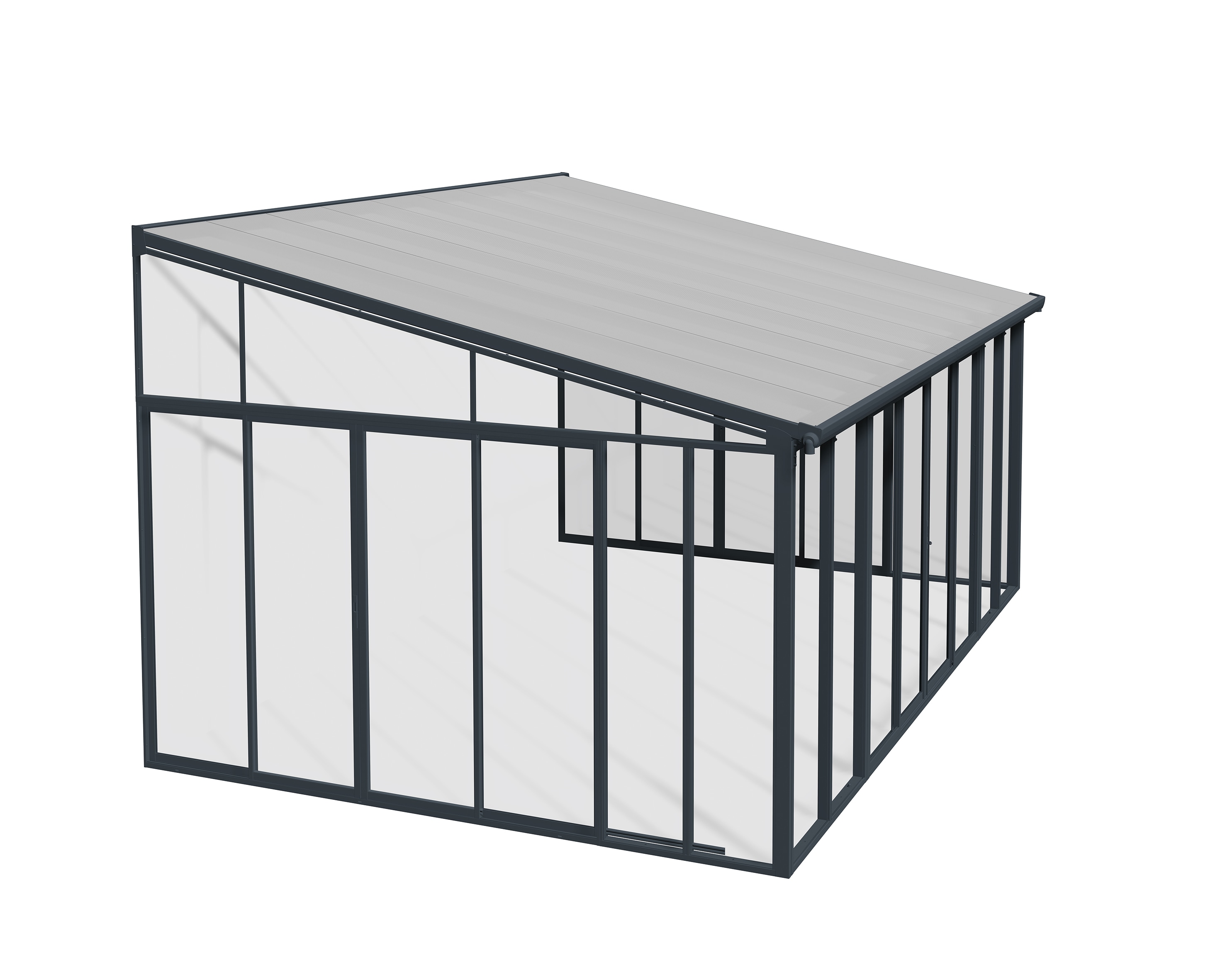 Canopia by Palram 703991 13-ft x 14-ft Grey Rectangle Solarium with Hardtop Roof