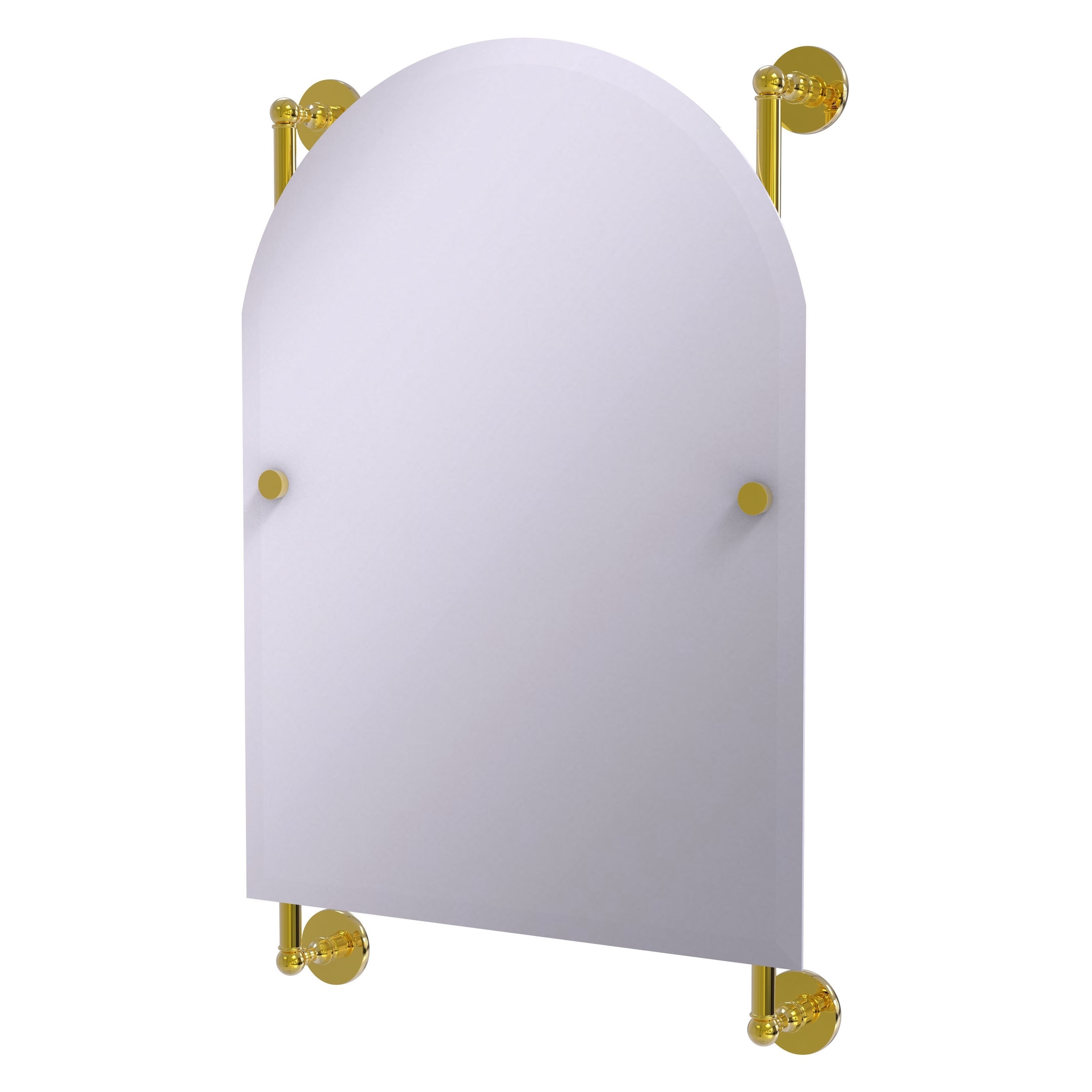 Allied Brass P1000-27-94-PB Prestige Skyline 21-Inches x 32-Inches Beveled Frameless Arch Bathroom Vanity Mirror ( Polished Brass )