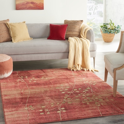 Nourison Somerset 5 x 5 Flame Round Indoor Abstract Area Rug Nourison Somerset 5 x 5 Flame Round Indoor Abstract Area Rug