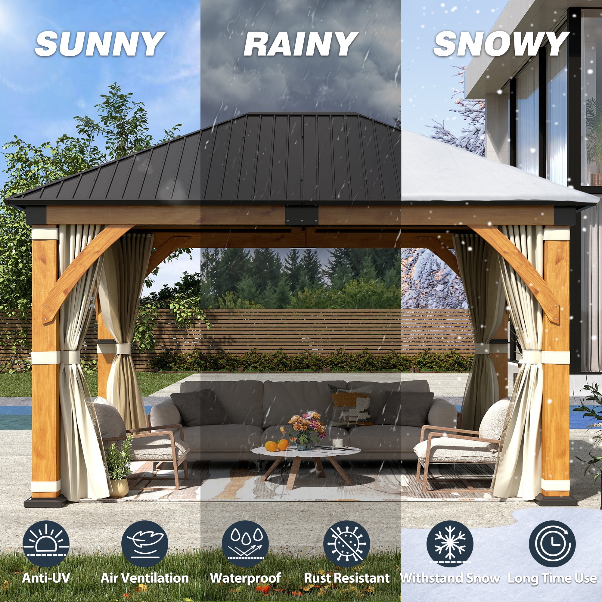 Coveronics LW-SWG-WB-1113 Wood-Resin-Gazebos - View #4