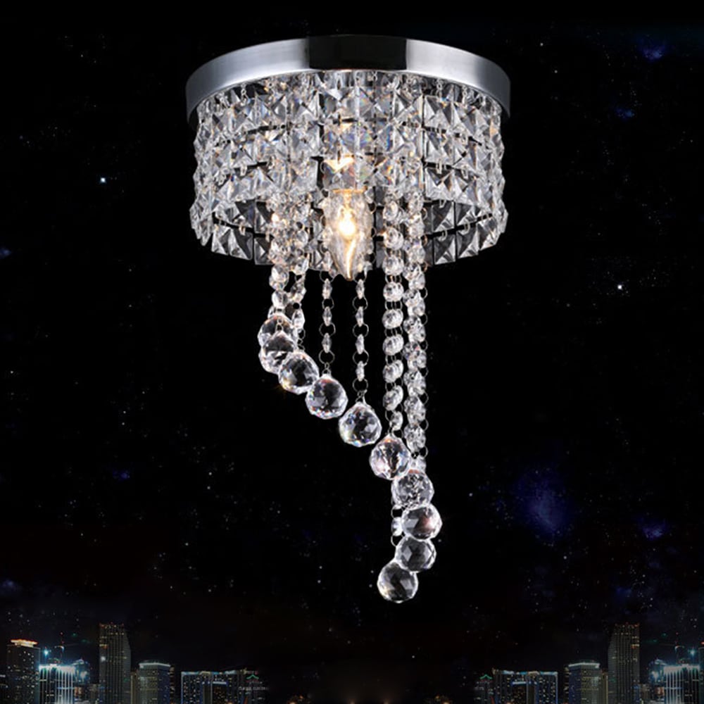 LamQee 09FTL0006CCL 1-Light 10-in Silver LED Semi-Flush mount light