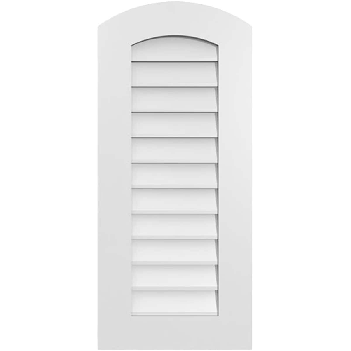 Ekena Millwork GVPAR16X3601SN 16-Inches x 36-Inches Off-white Round top PVC Gable Louver Vent