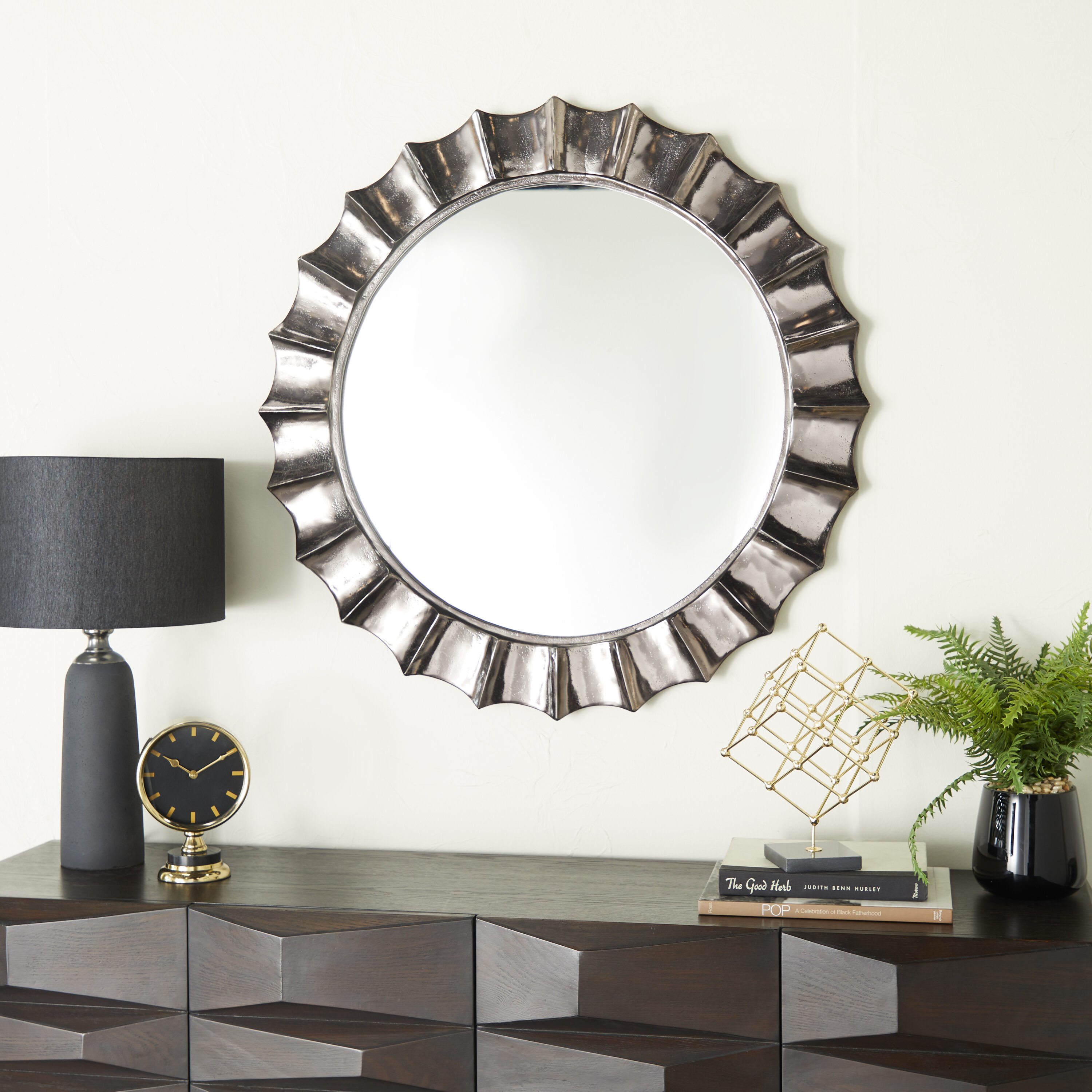 Round Mirrors Bathroom Mirror Gold - 24 Inches Circle Mirror for Wall  Mirror Geo