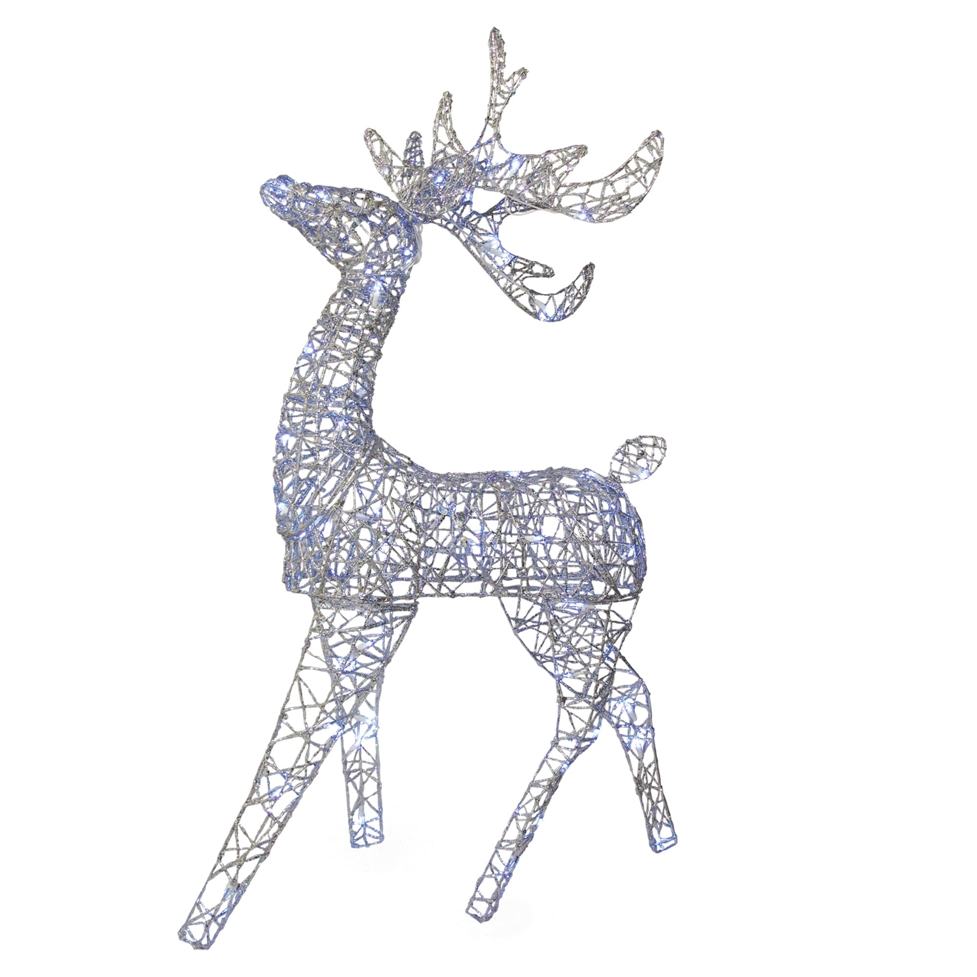 Brite Star 48-301-00 48-Inches Freestanding Deer Free standing decoration with White LED Lights