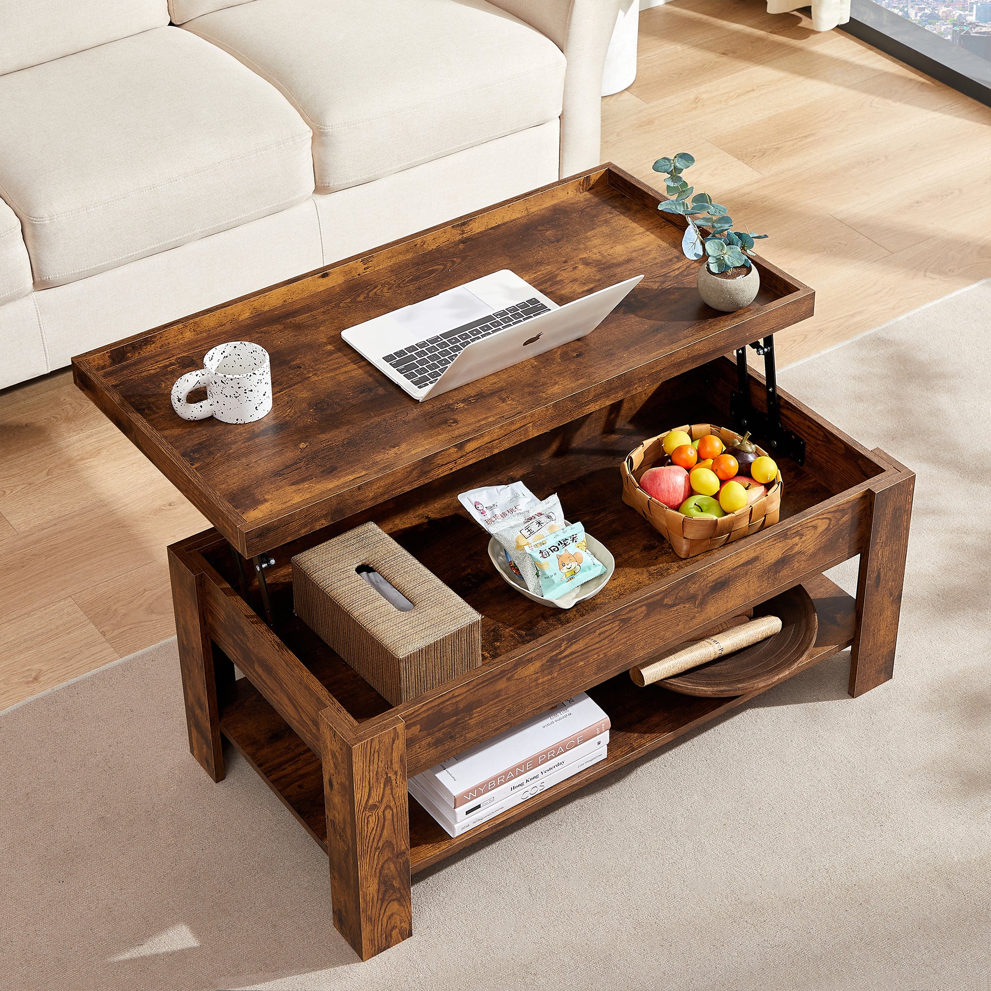 Vecelo LOE-COT07-BRN Coffee-Tables - View #2