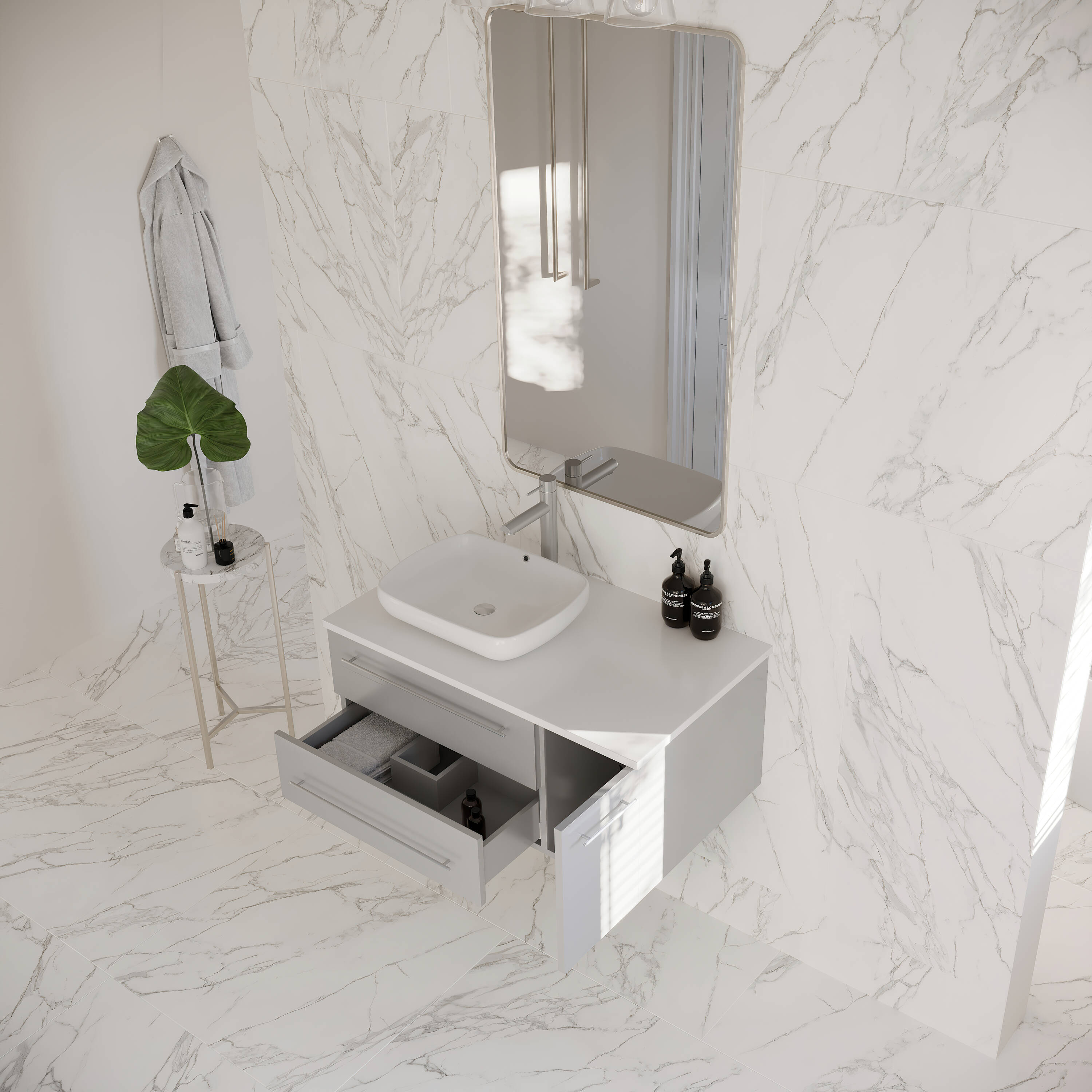 Fresca FCB6136GR-VSL-L-CWHV Bath-Vanity-Combo - View #3