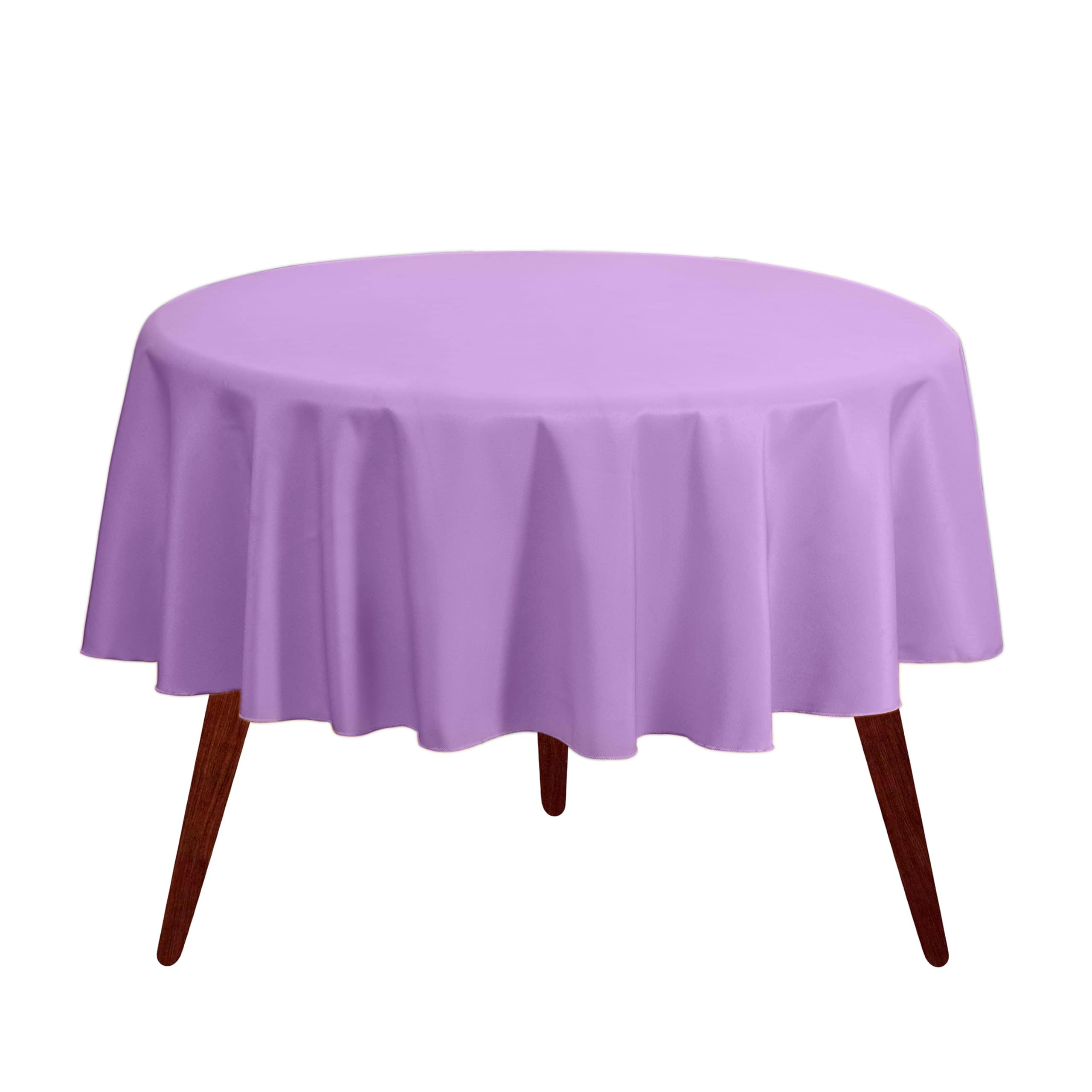 Gee Di Moda  Round Tablecloth - 132 Inch Lavender Round Table Cloth - Heavy Duty Washable Fabric - for Buffet Table Holiday Party Dinner Wedding and Baby Shower