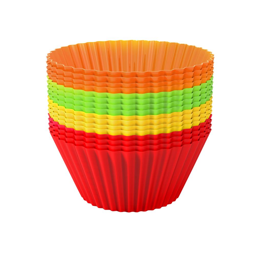 Hastings Home Multiple Colors/Finishes 24-Piece Silicone Muffin Cups at