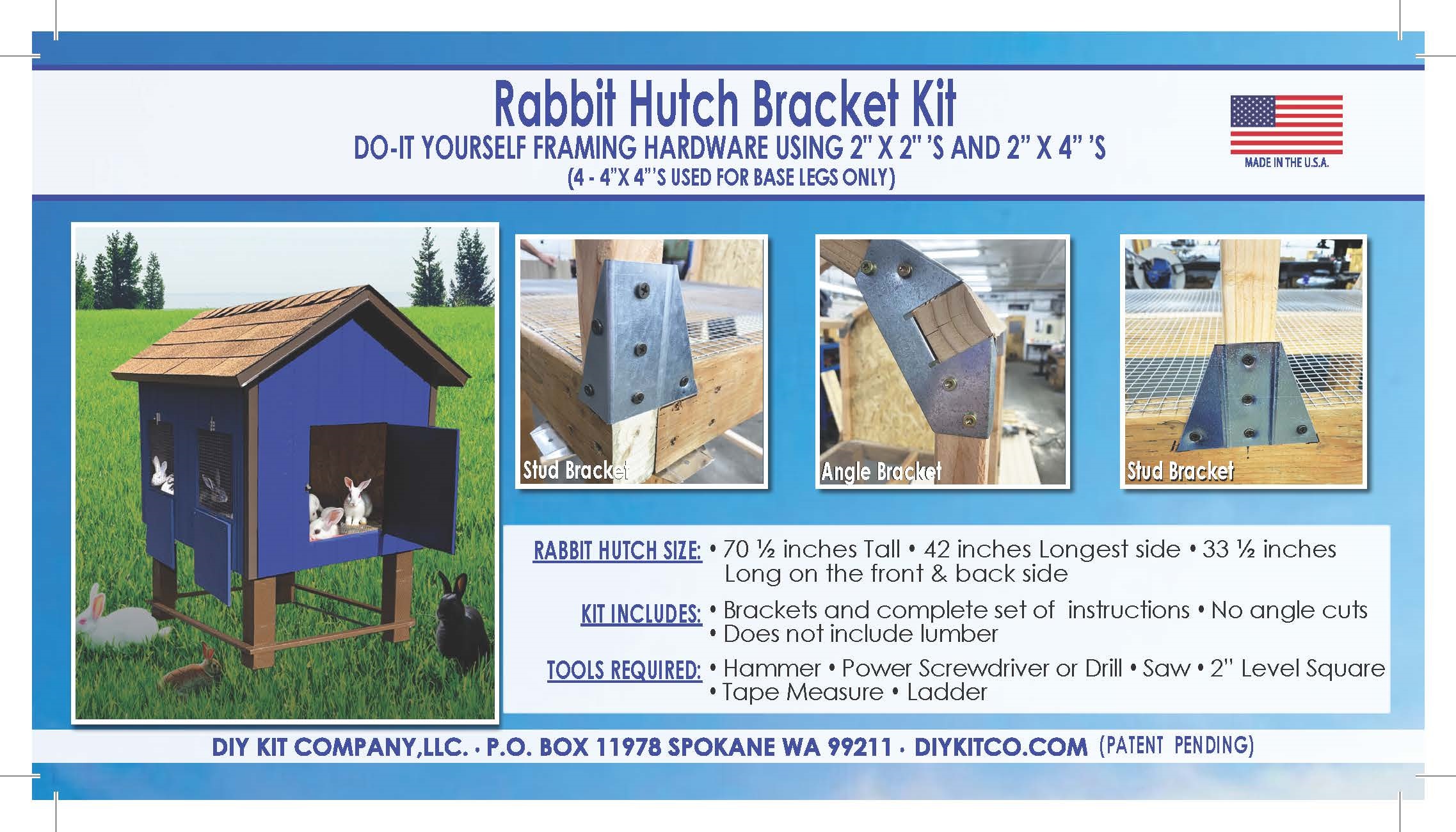 DIY Kit Company RH1 Silver Metal Rabbit hutch