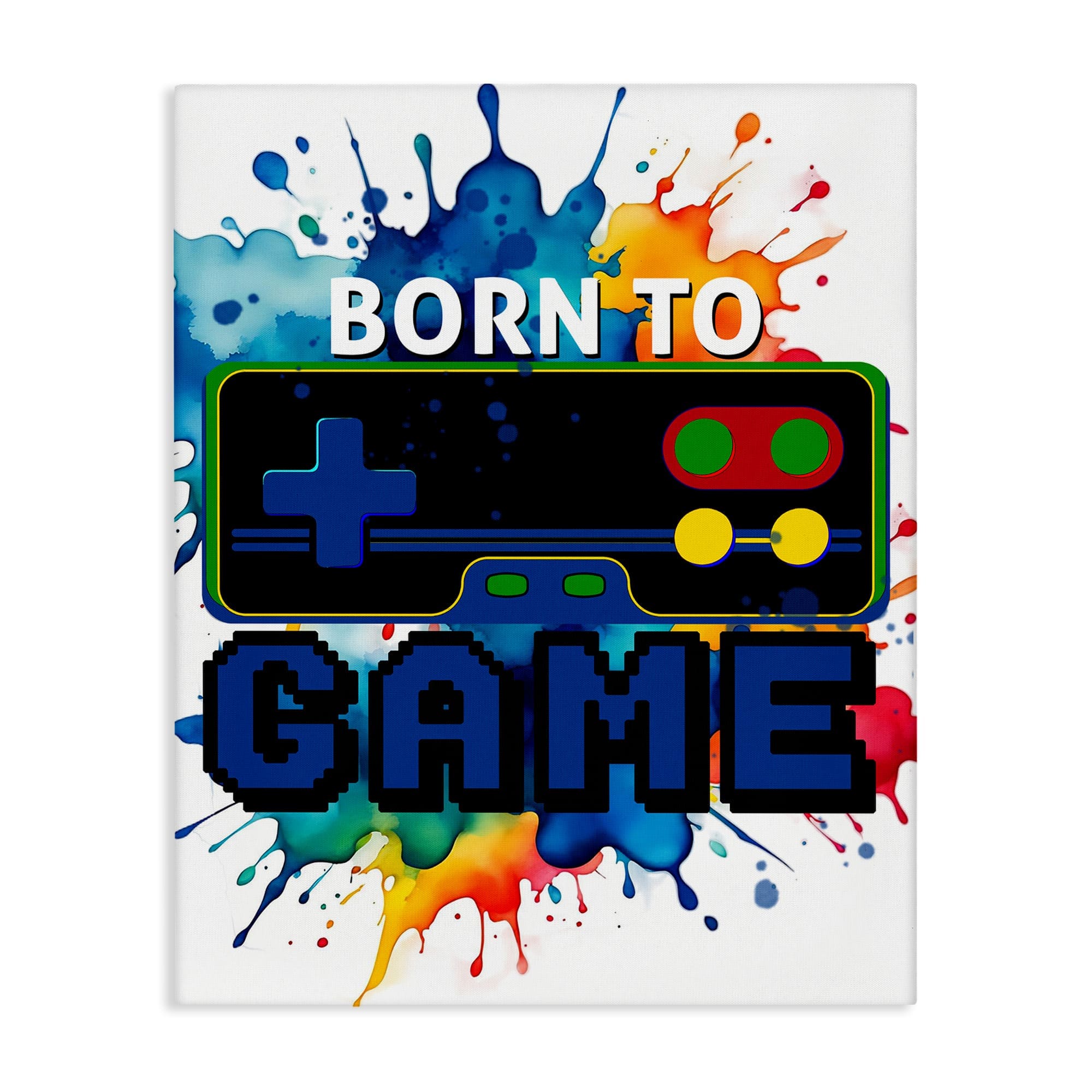 Stupell Industries BS-048-CN-24X30 Born to Game Splash Canvas Wall Art By Kim Allen 24 x 30
