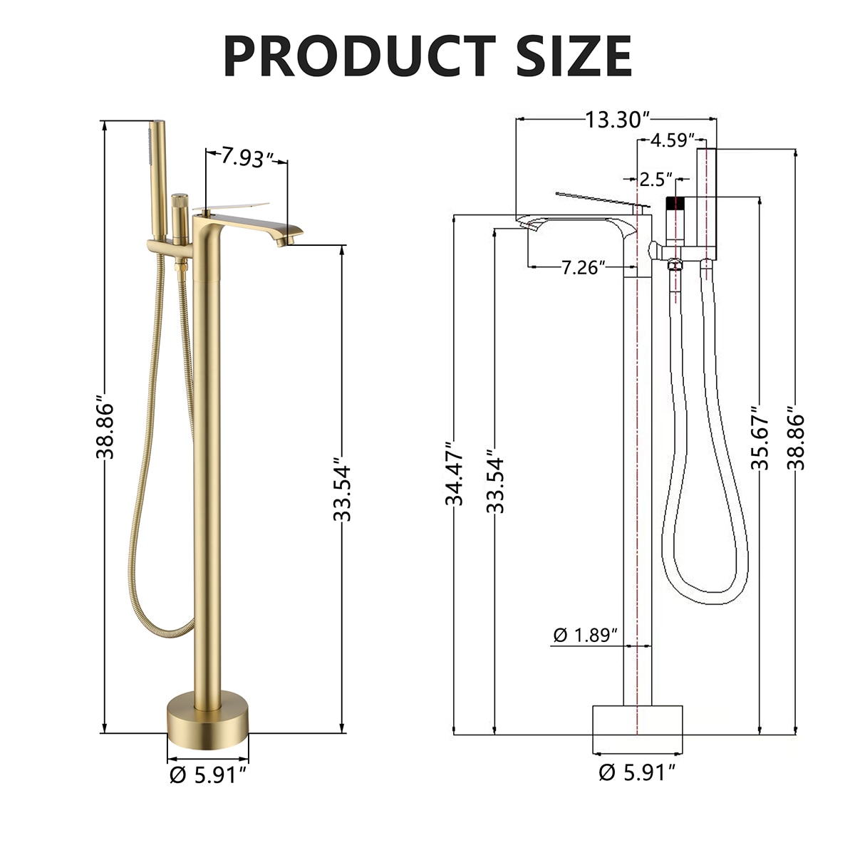 Mondawe MOSL040-12MB Roman-Tub-Faucets - View #9