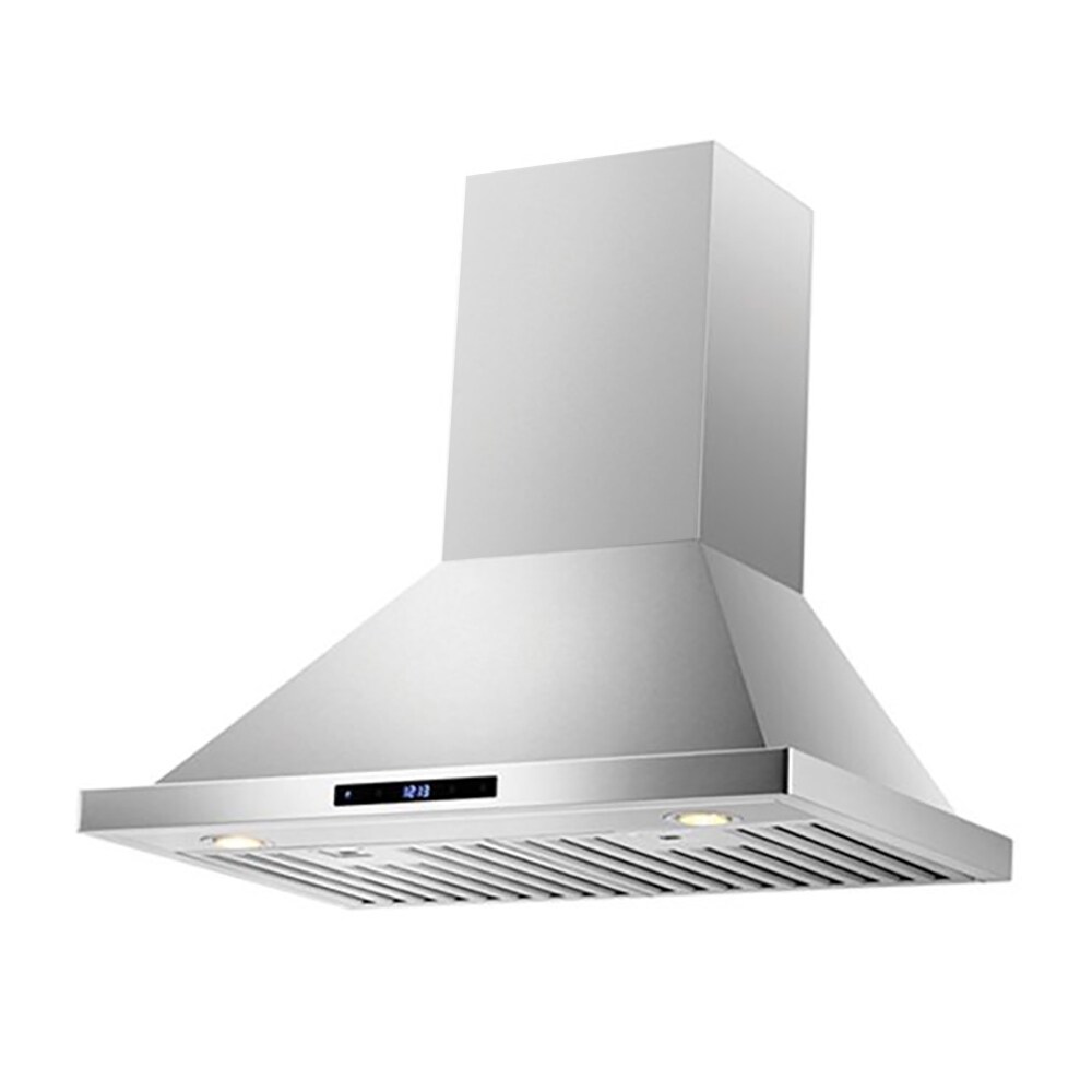 Cavaliere Range Hood 30' Inch Wall Mount Stainless Steel Kitchen Exhaust Vent, With 400 Cfm, 3 Speed Fan & Touch Sensitive Control Panel Led Light