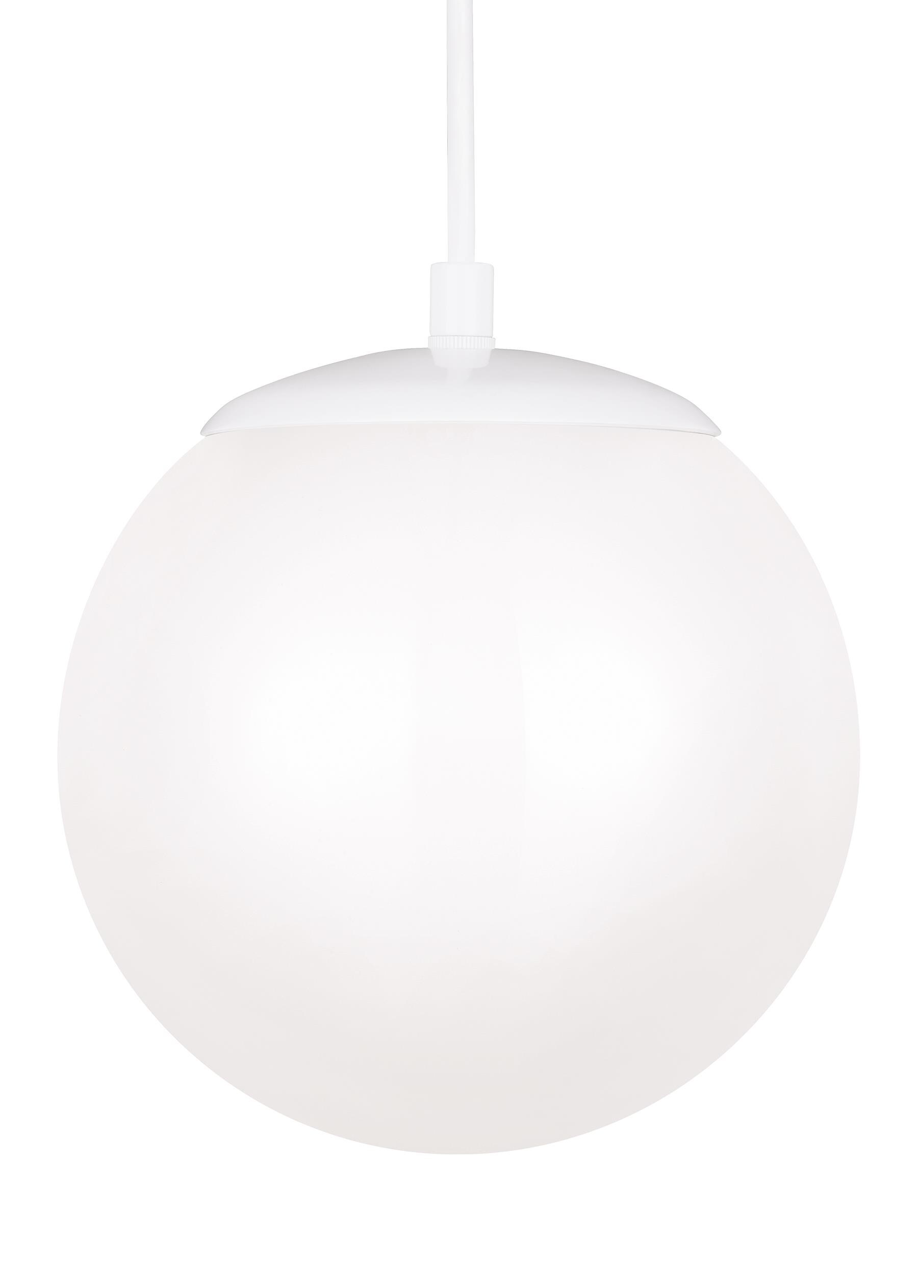 White Glass Globe Indoor/Outdoor Pendant Light