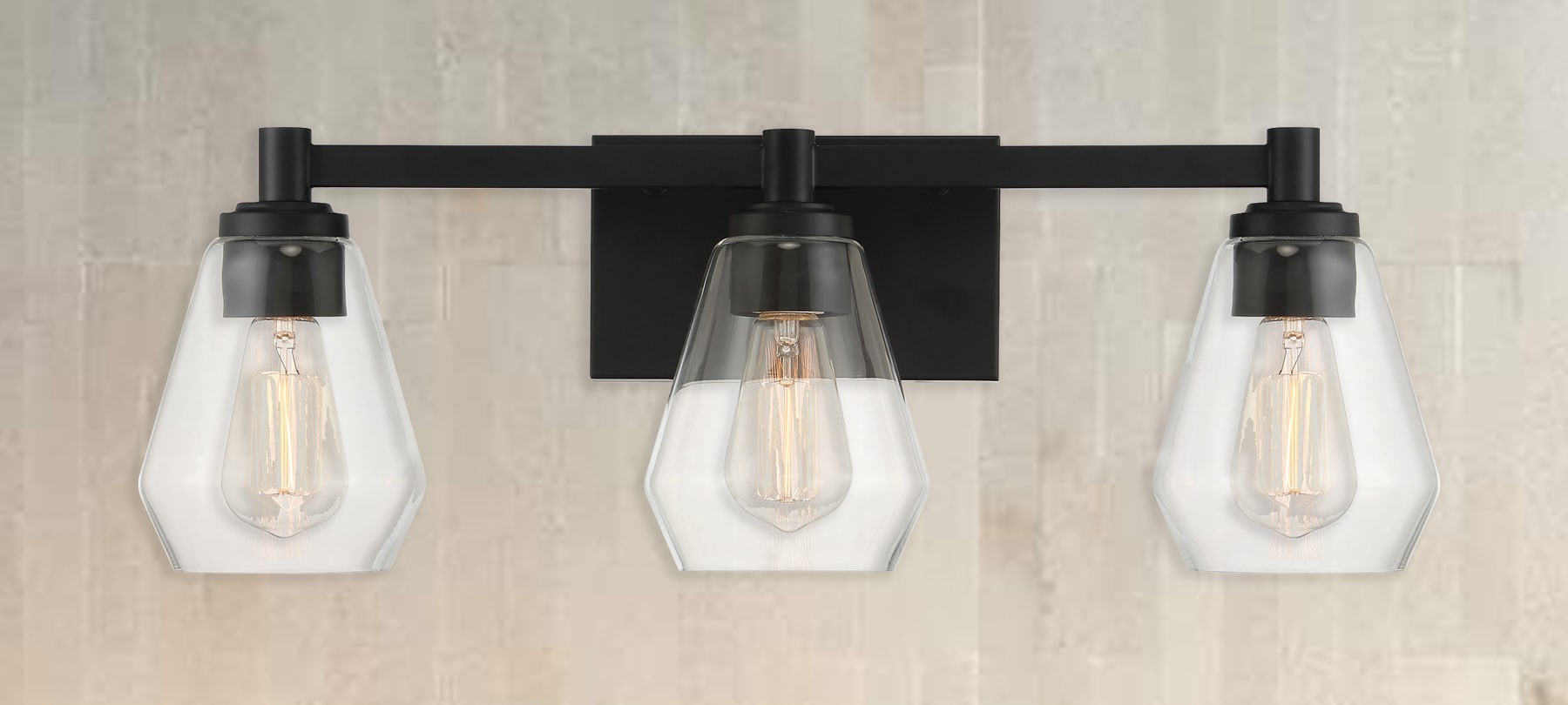 Minka Lavery Clarity 24-in 3 -Light Matte Black Modern/contemporary Vanity light bar