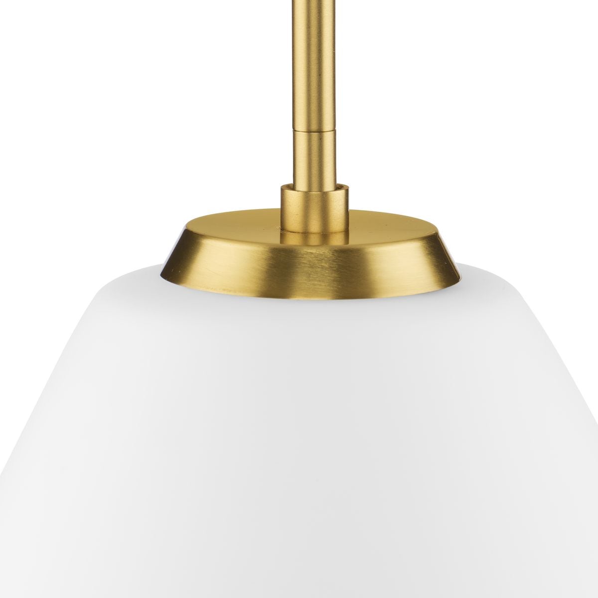 Copeland Brushed Gold Pendant with Opal Glass Shade