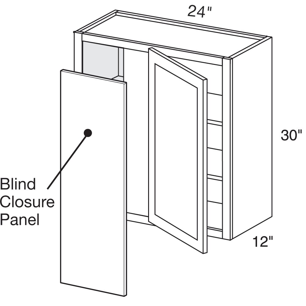 Norfolk Assembled 24 in. W x 30 in. H x 12 in. D Plywood Wall Cabinet in Painted White